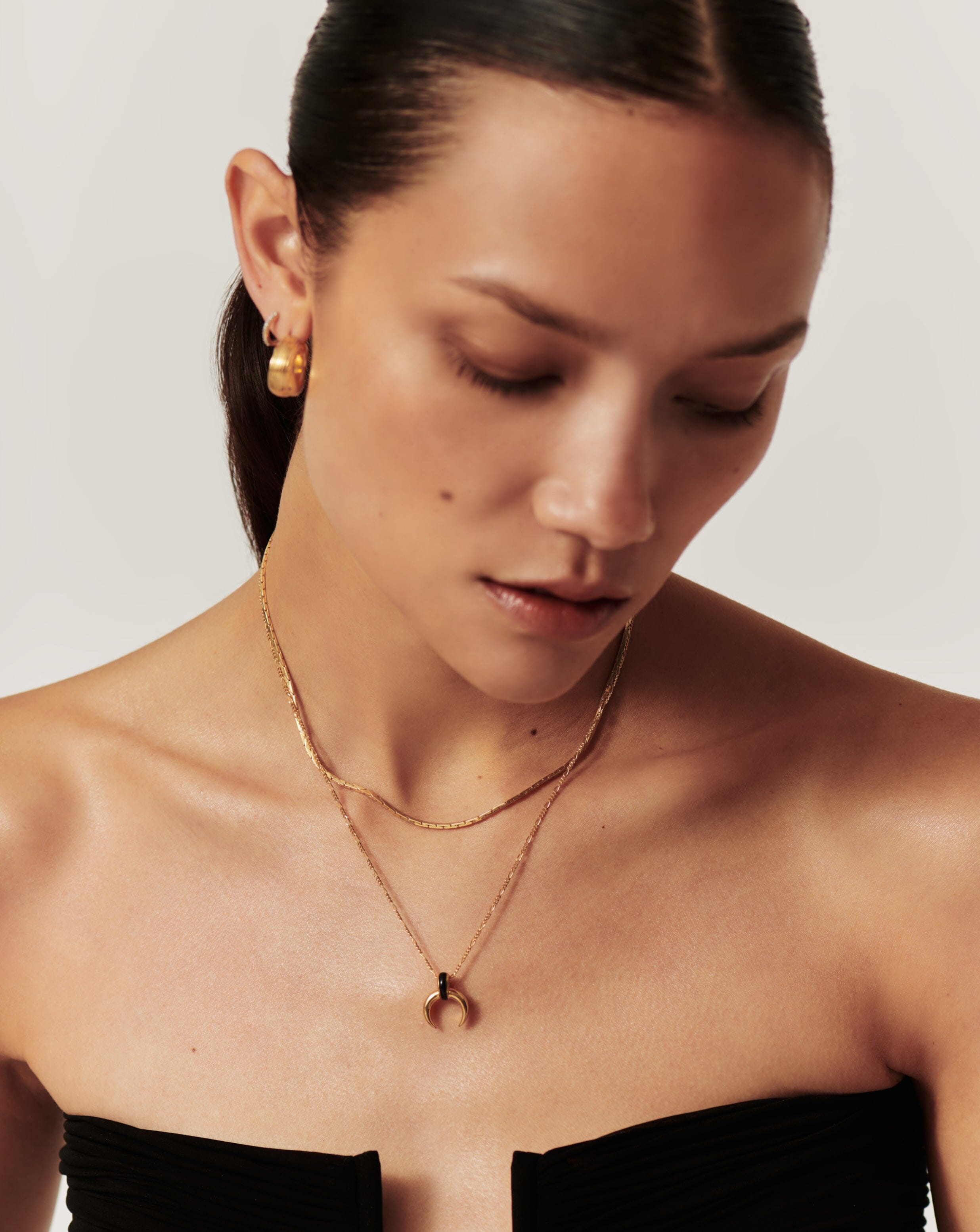 Lucy Williams Black Onyx Horn Pendant Necklace | 18ct Gold Plated Vermeil/Black Onyx Necklaces Missoma 