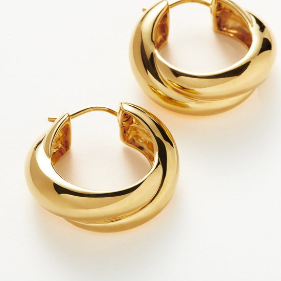 Lucy Williams Chunky Entwine Hoop Earrings | 18ct Gold Plated Earrings Missoma 
