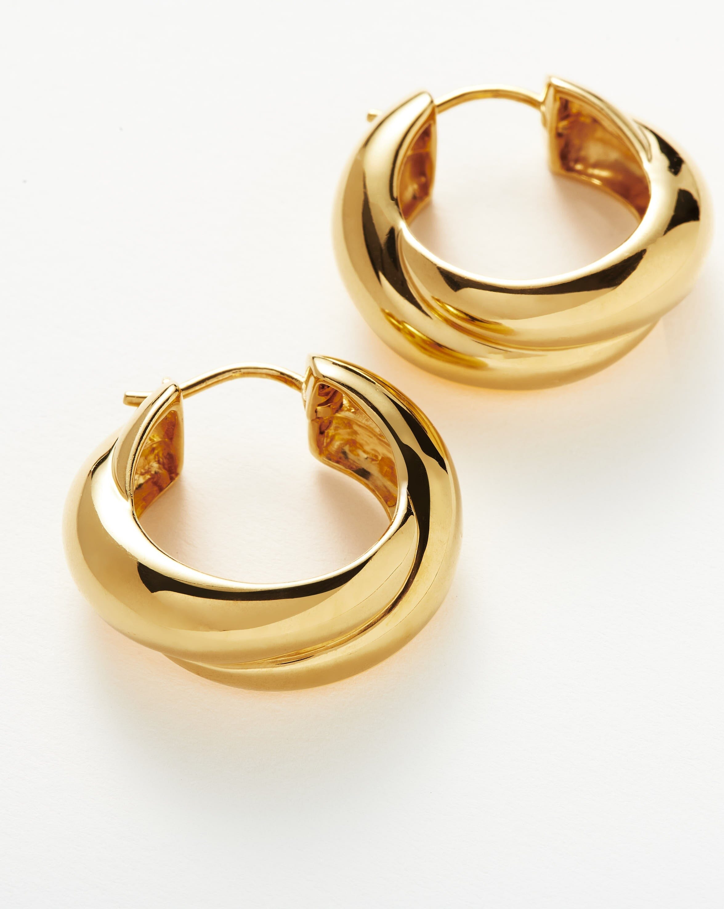 Lucy Williams Chunky Entwine Hoop Earrings | 18ct Gold Plated Earrings Missoma 