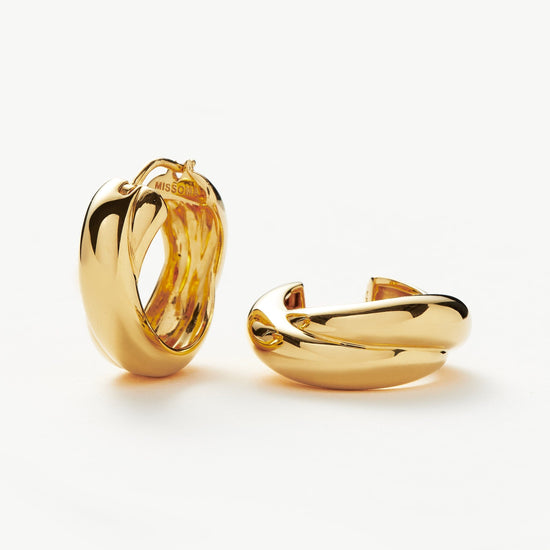 Lucy Williams Chunky Entwine Hoop Earrings | 18ct Gold Plated Earrings Missoma 
