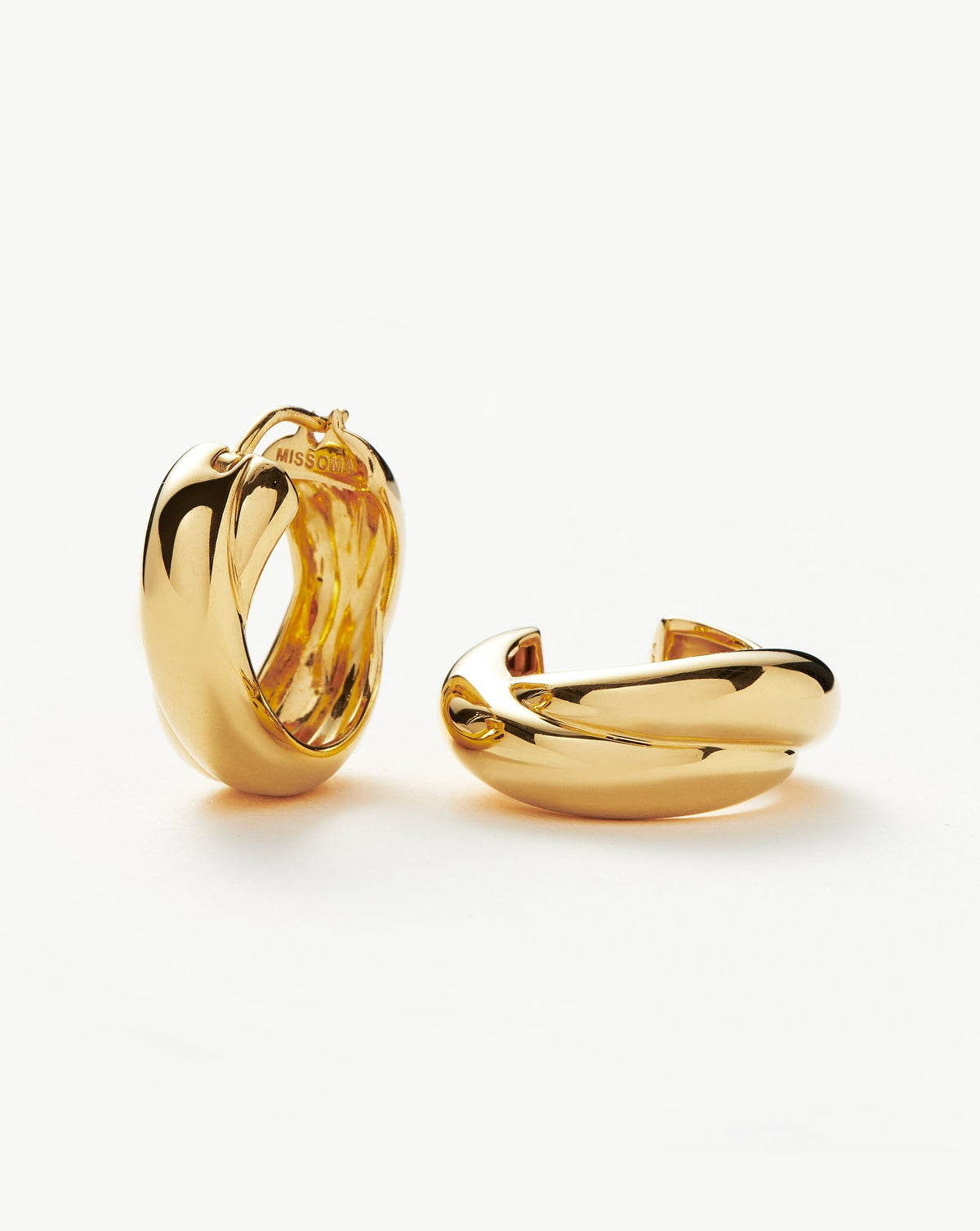 Lucy Williams Chunky Medium Entwine Hoop Earrings 18ct Plated