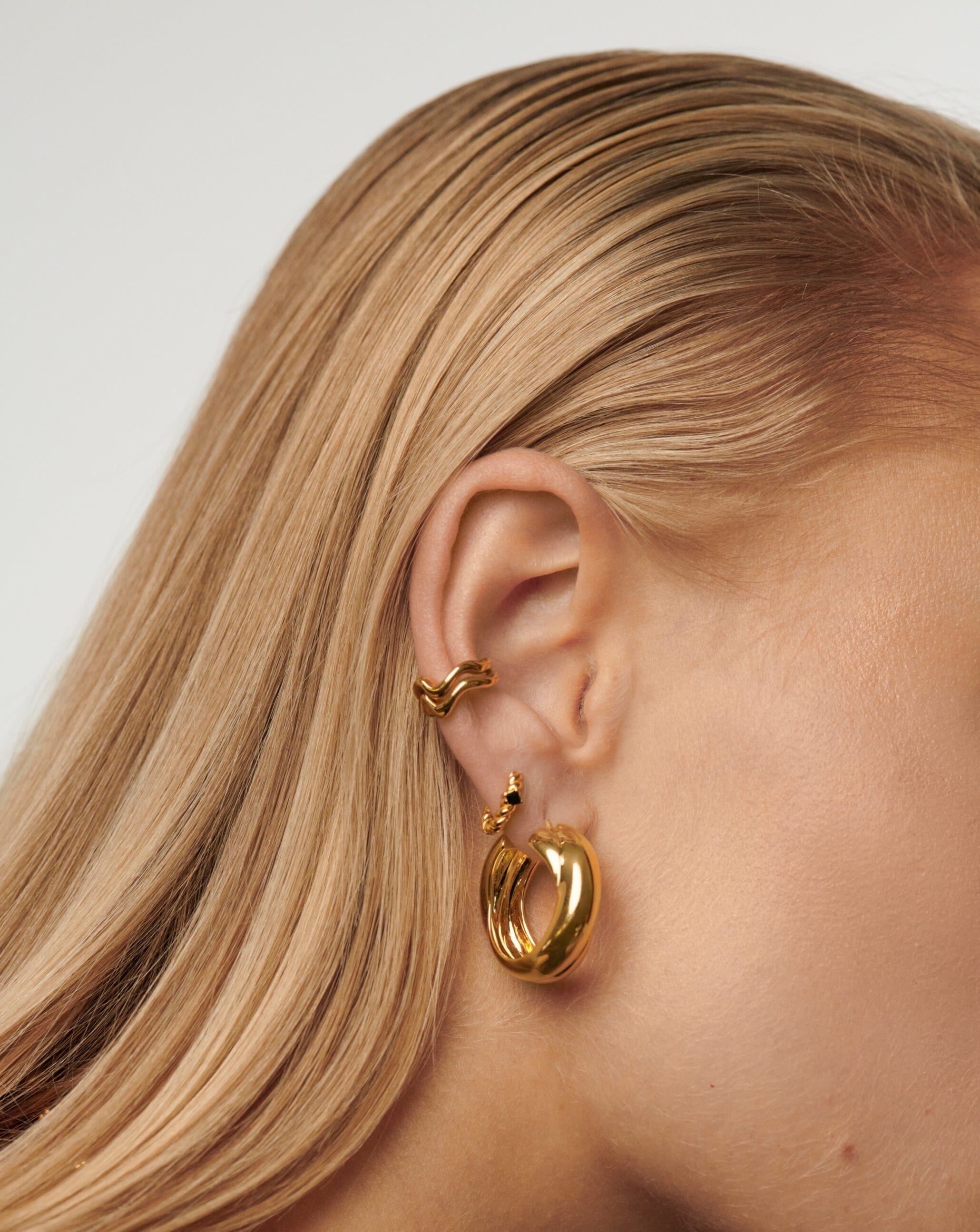 Gold Chunky Hoop Earrings  In The Style Ireland
