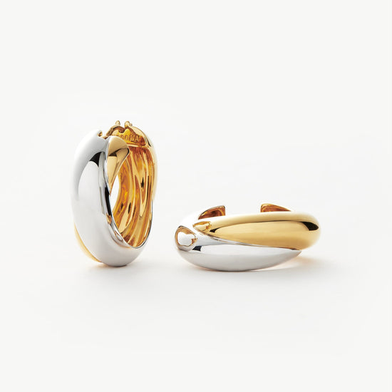 Lucy Williams Chunky Entwine Medium Hoop Earrings | Mixed Metal Earrings Missoma 