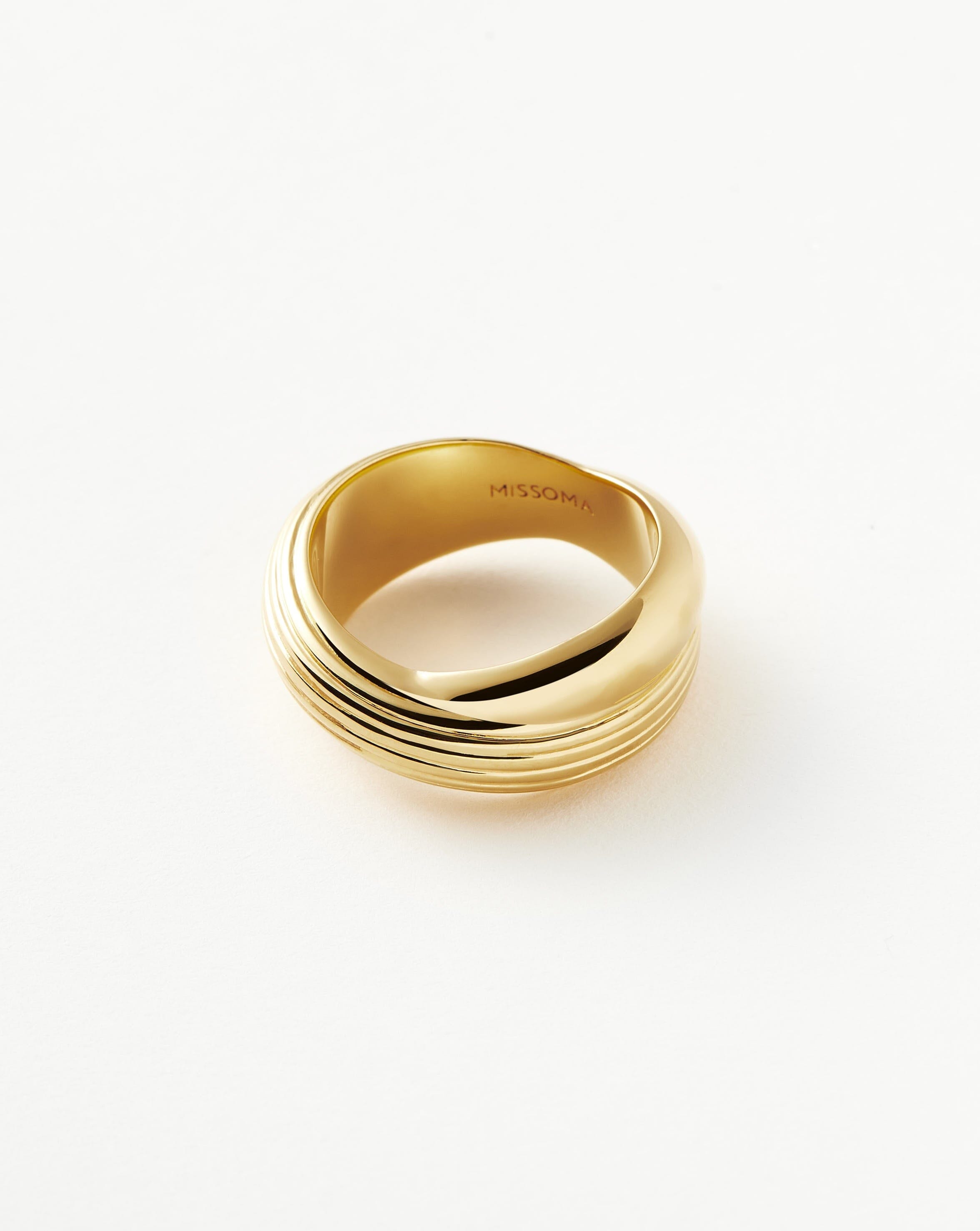 Lucy Williams Chunky Entwine Ridge Ring | 18ct Gold Plated Rings Missoma 