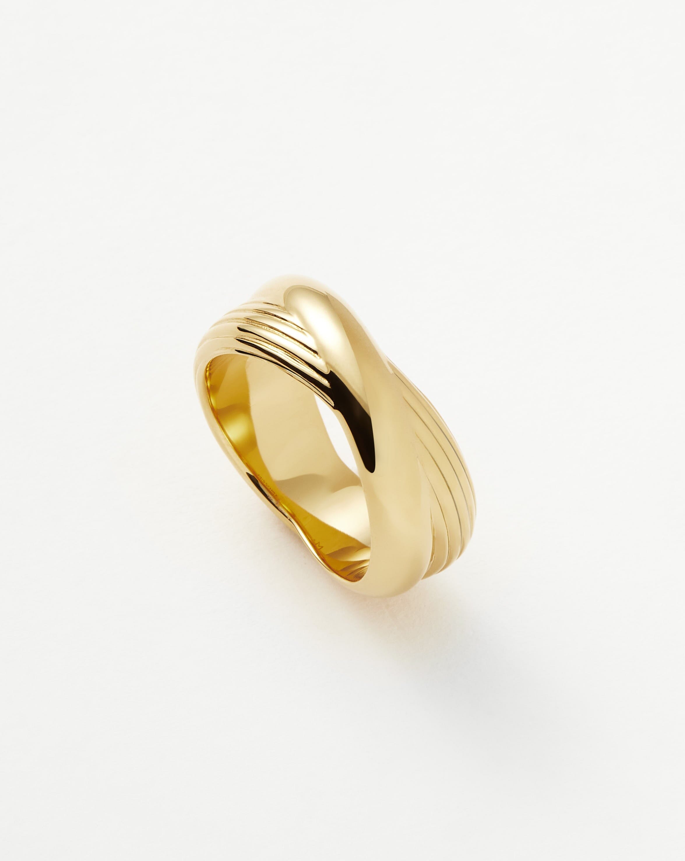 Lucy Williams Chunky Entwine Ridge Ring | 18ct Gold Plated Rings Missoma 