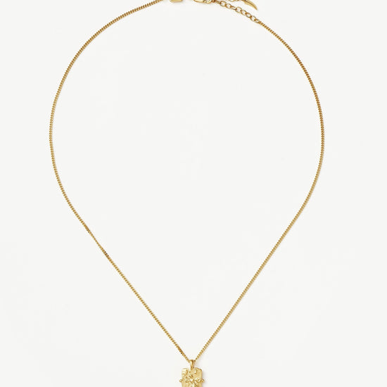 Lucy Williams Engravable Beaded Square Coin Pendant Necklace | 18ct Gold Plated Vermeil Necklaces Missoma 