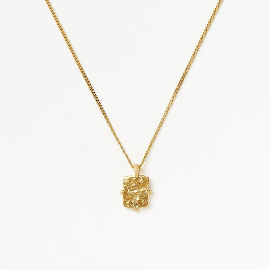 Lucy Williams Engravable Beaded Square Coin Pendant Necklace | 18ct Gold Plated Vermeil Necklaces Missoma 