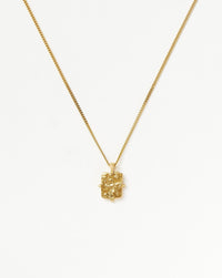 Lucy Williams Engravable Beaded Square Coin Pendant Necklace | 18ct Gold Plated Vermeil Necklaces Missoma 
