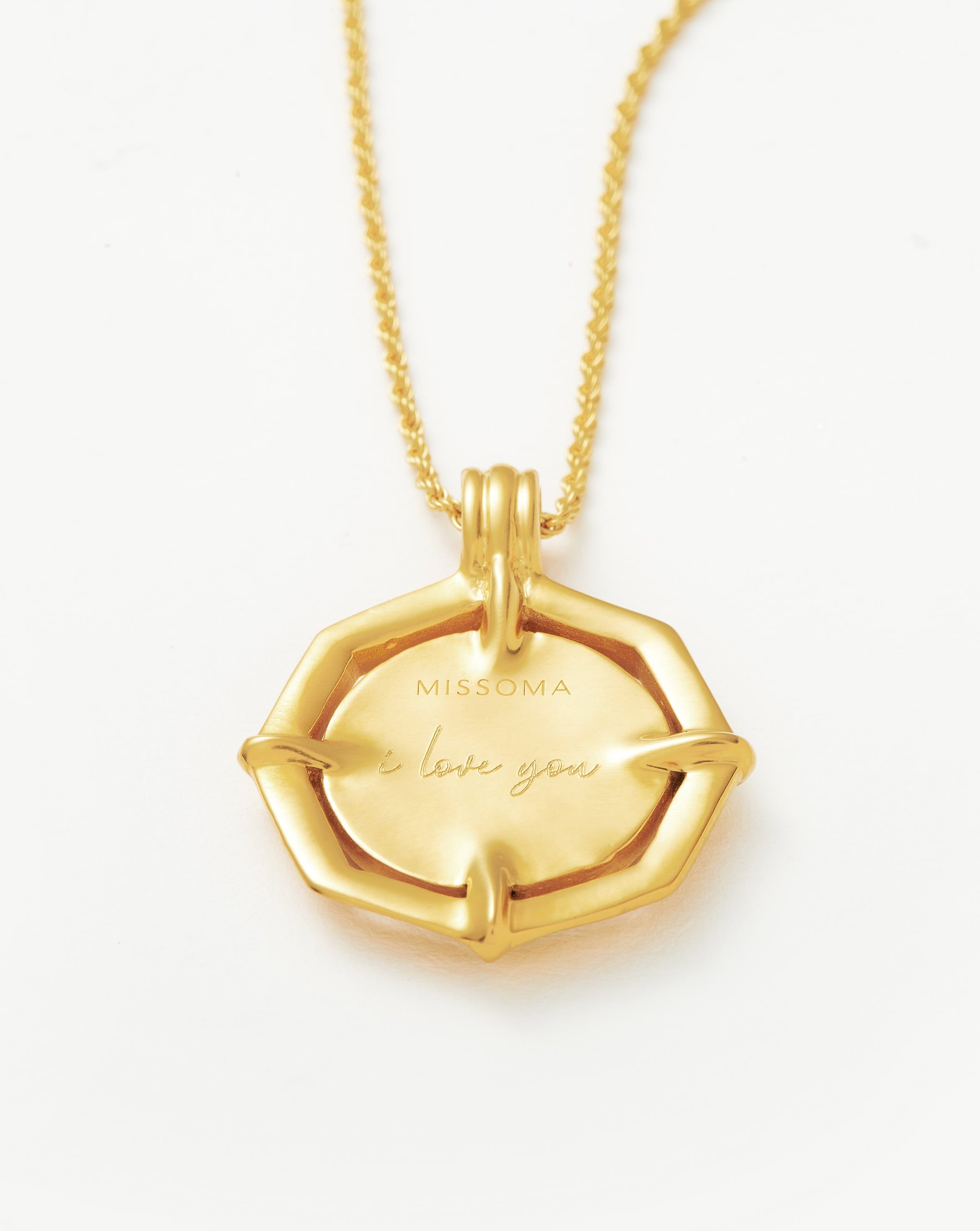 Lucy Williams Engravable Octagon Medallion Coin Necklace | 18ct Gold Plated Necklaces Missoma 