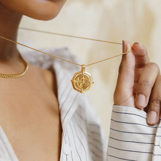 Lucy Williams Engravable Octagon Medallion Coin Necklace | 18ct Gold Plated Necklaces Missoma 