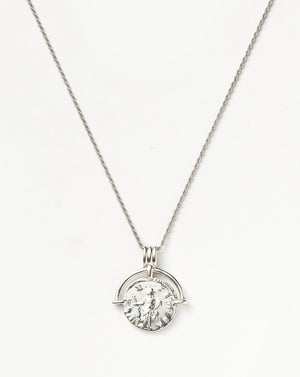 Lucy Williams Engravable Roman Arc Coin Necklace | Silver Plated Necklaces Missoma 