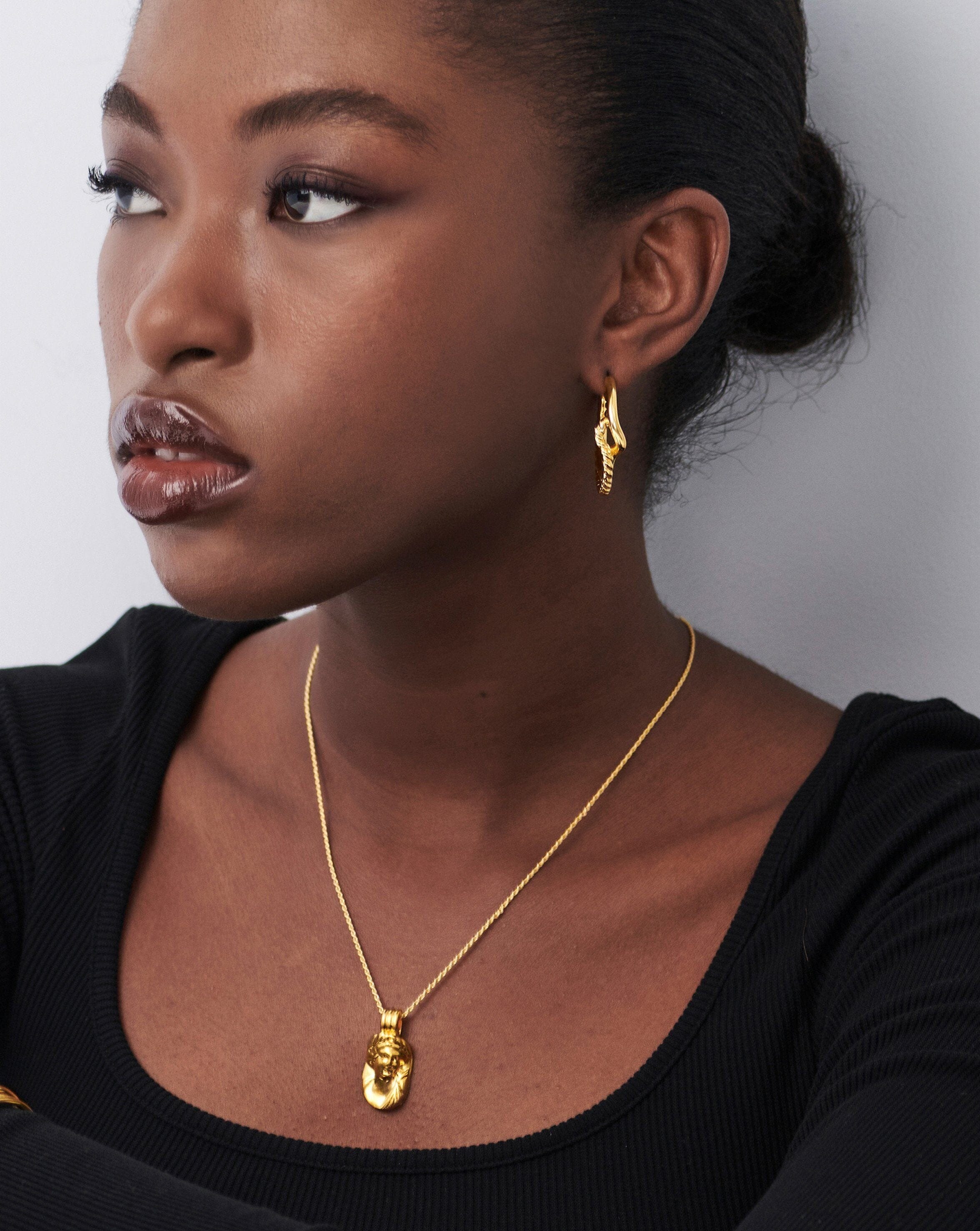 Lucy Williams Large Engravable Cameo Pendant | 18ct Gold Plated Charms & Pendants Missoma 