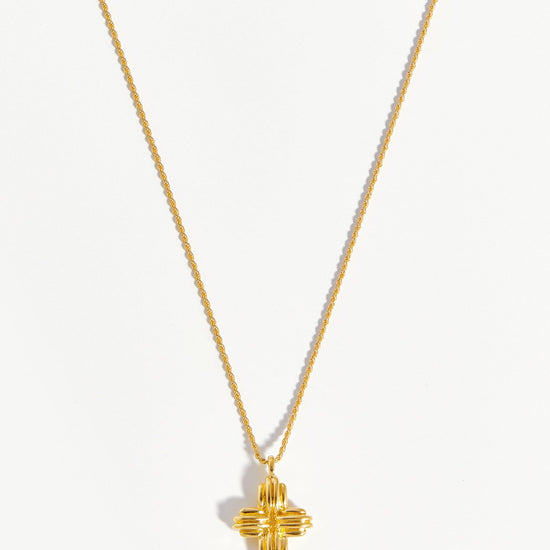 Lucy Williams Large Ridge Cross Necklace | 18ct Gold Plated Vermeil Necklaces Missoma 18ct Gold Plated Vermeil 