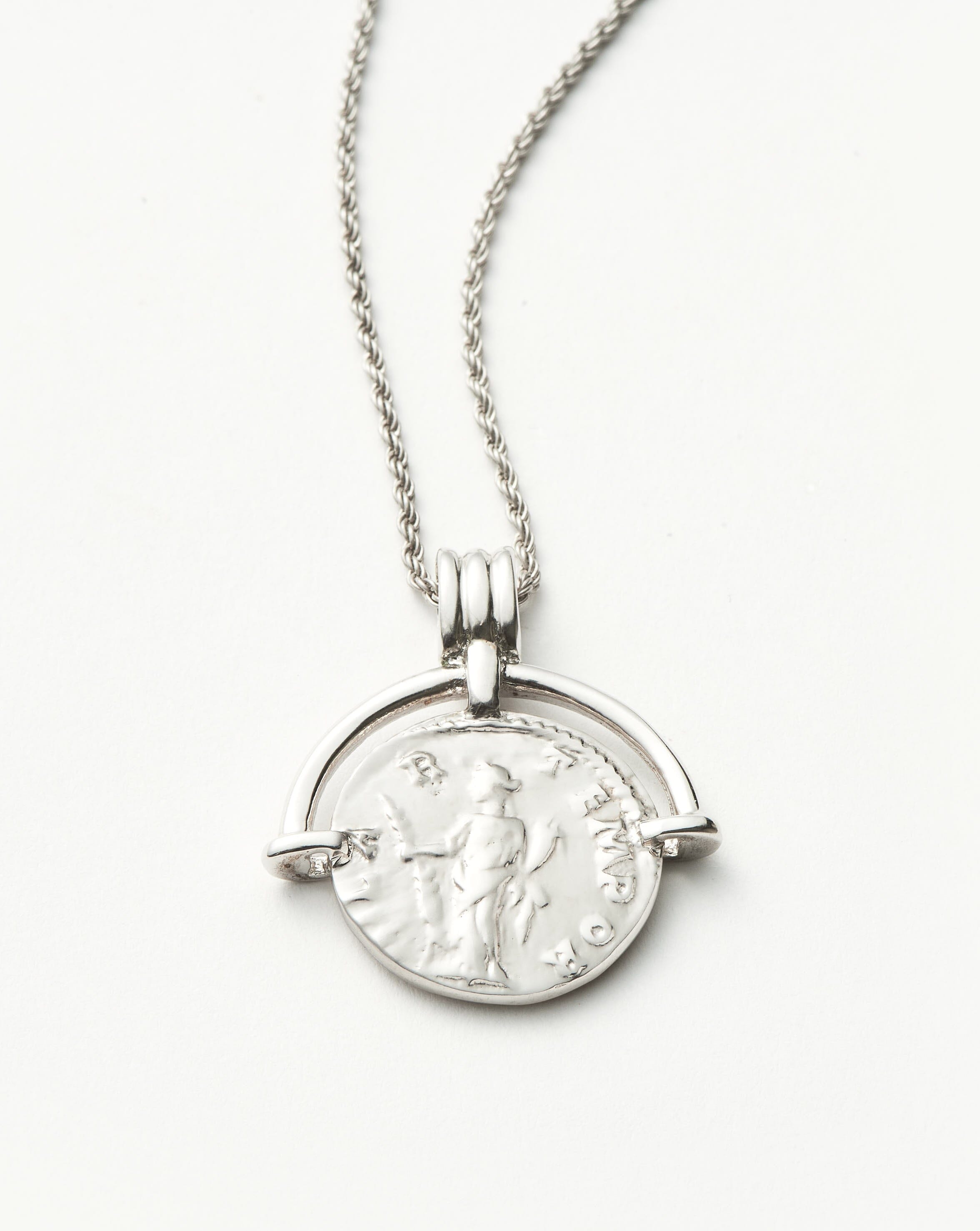 Lucy Williams Long Engravable Roman Arc Coin Necklace Necklaces Missoma 