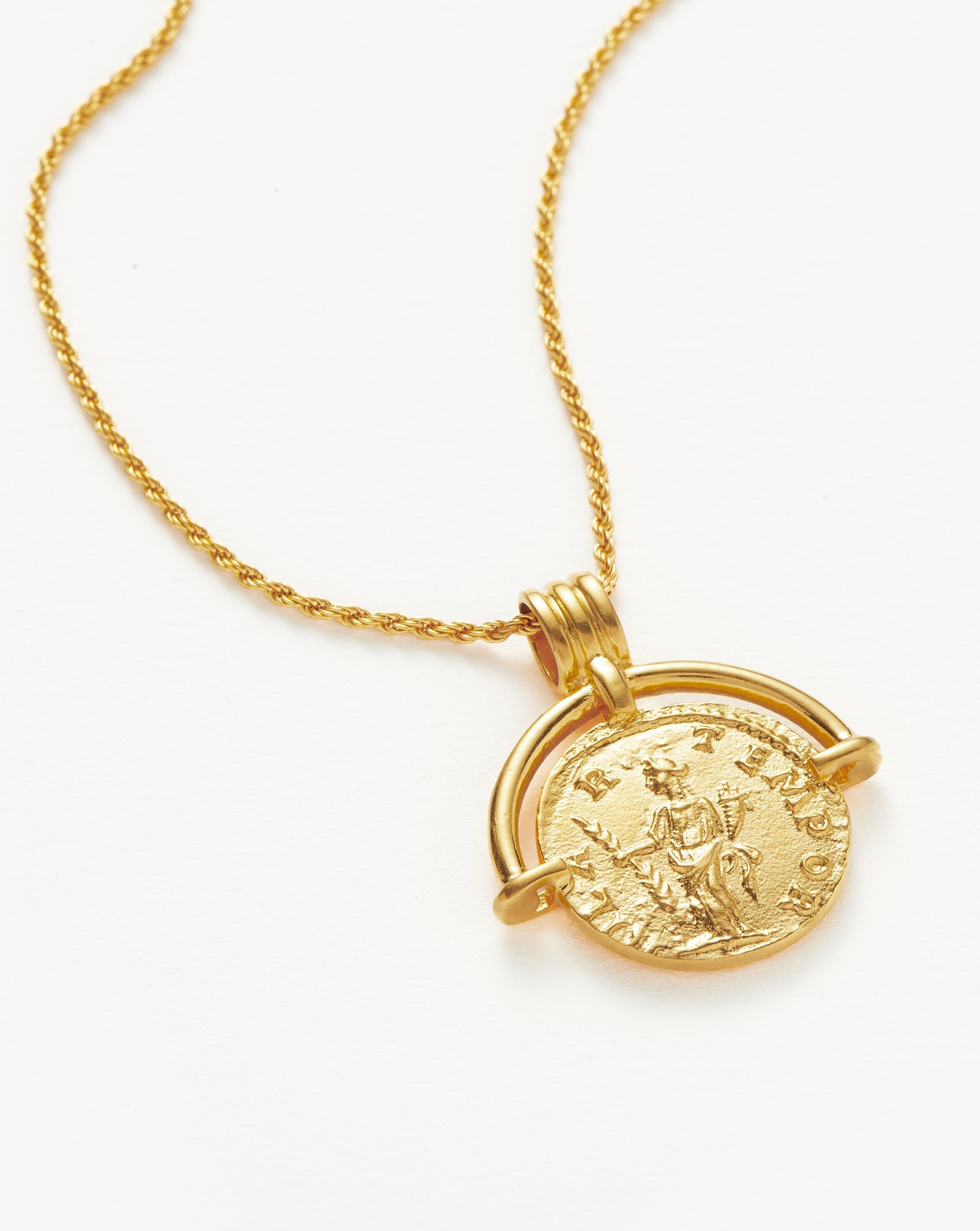 Lucy Williams Long Engravable Roman Arc Coin Necklace Necklaces Missoma 