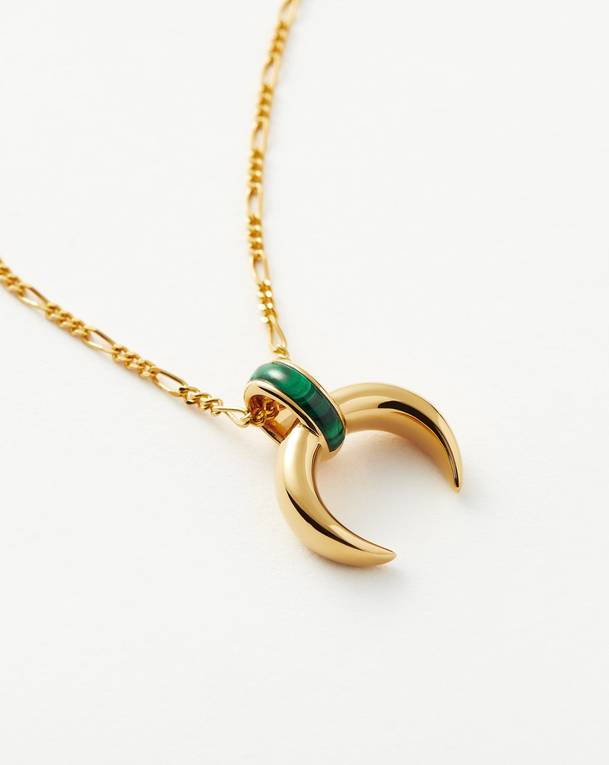 Lucy Williams Malachite Horn Pendant Necklace | 18ct Gold Plated Vermeil/Malachite Necklaces Missoma 