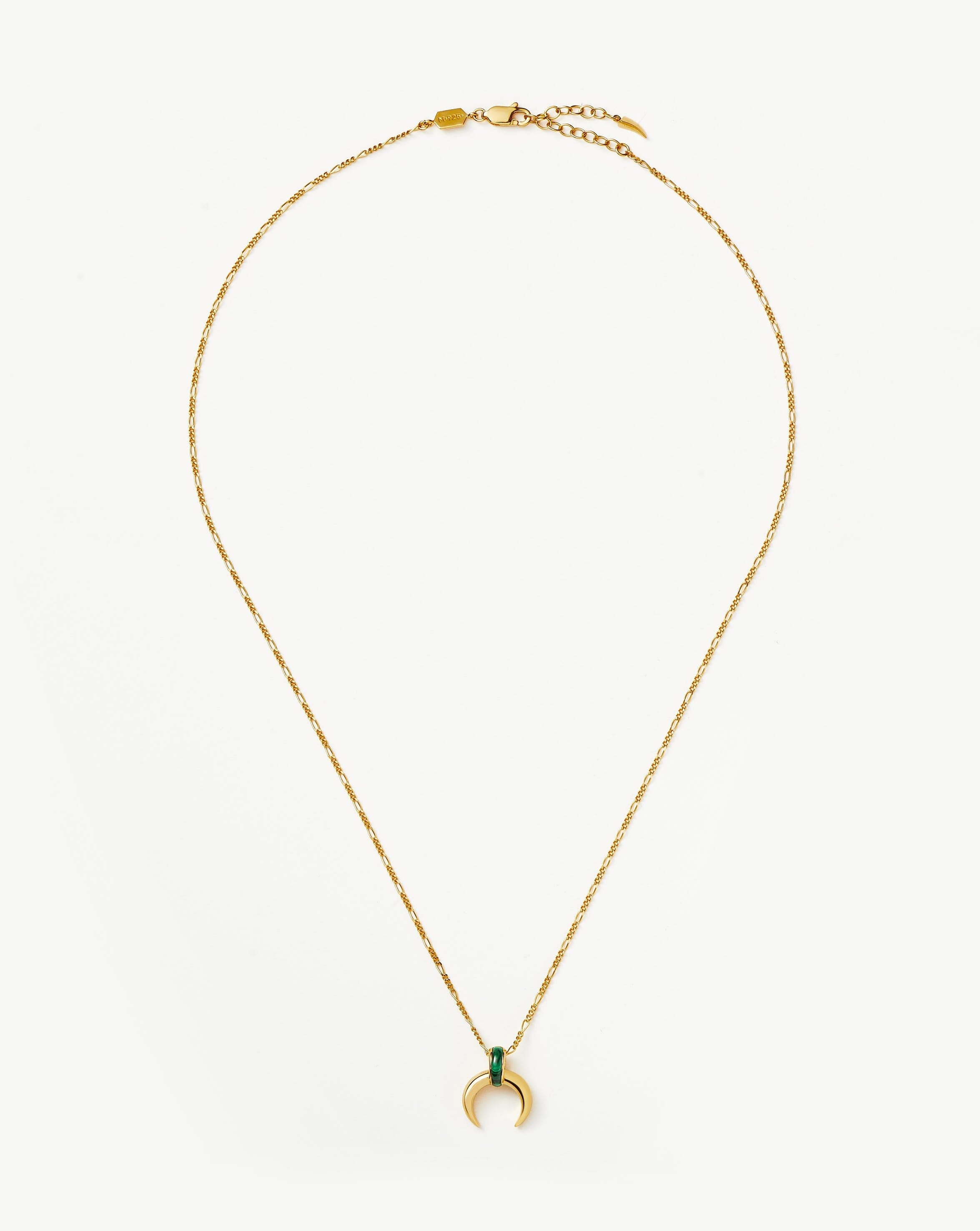Lucy Williams Malachite Horn Pendant Necklace | 18ct Gold Plated Vermeil/Malachite Necklaces Missoma 