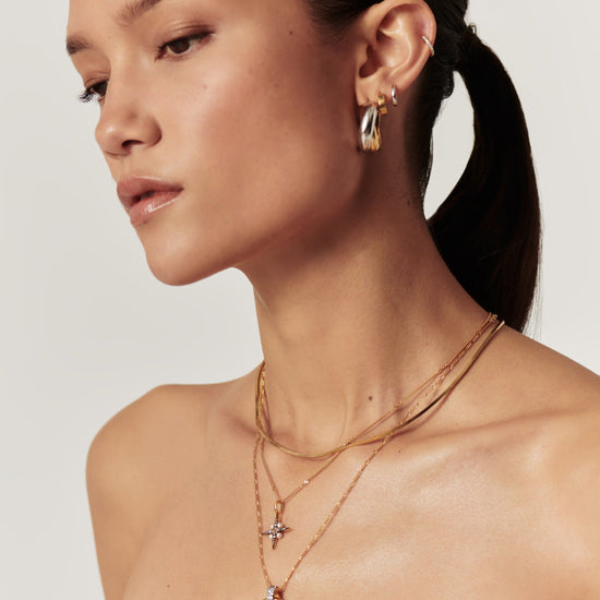 Lucy Williams Pavé Horn Pendant Necklace | 18ct Gold Plated Vermeil/Cubic Zirconia Necklaces Missoma 