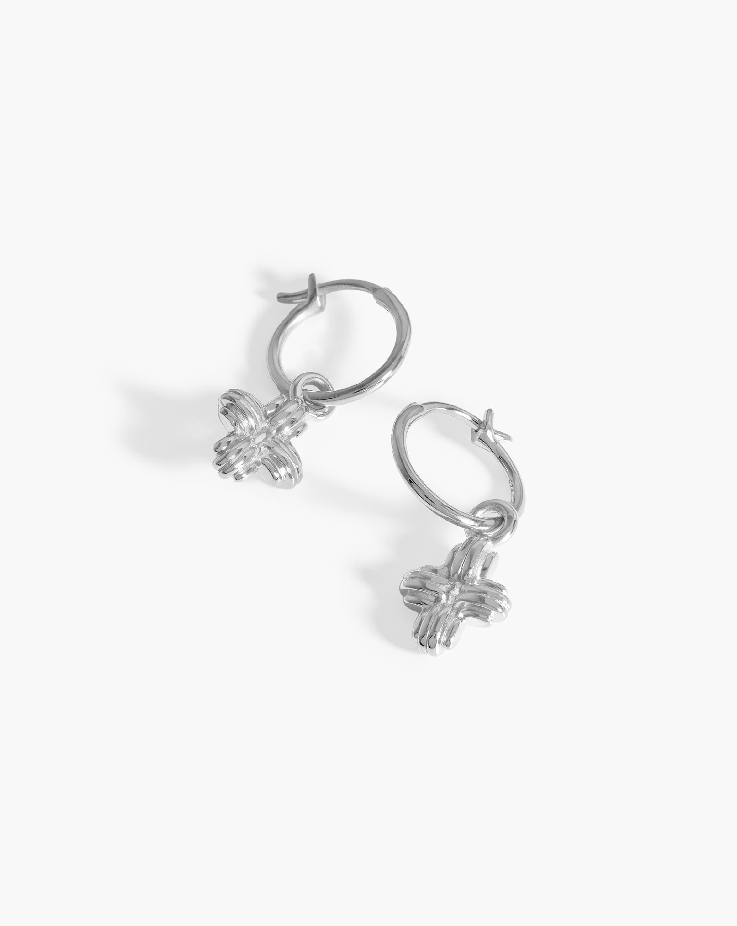 Lucy Williams Ridge Cross Charm Hoop Earrings Earrings Missoma 