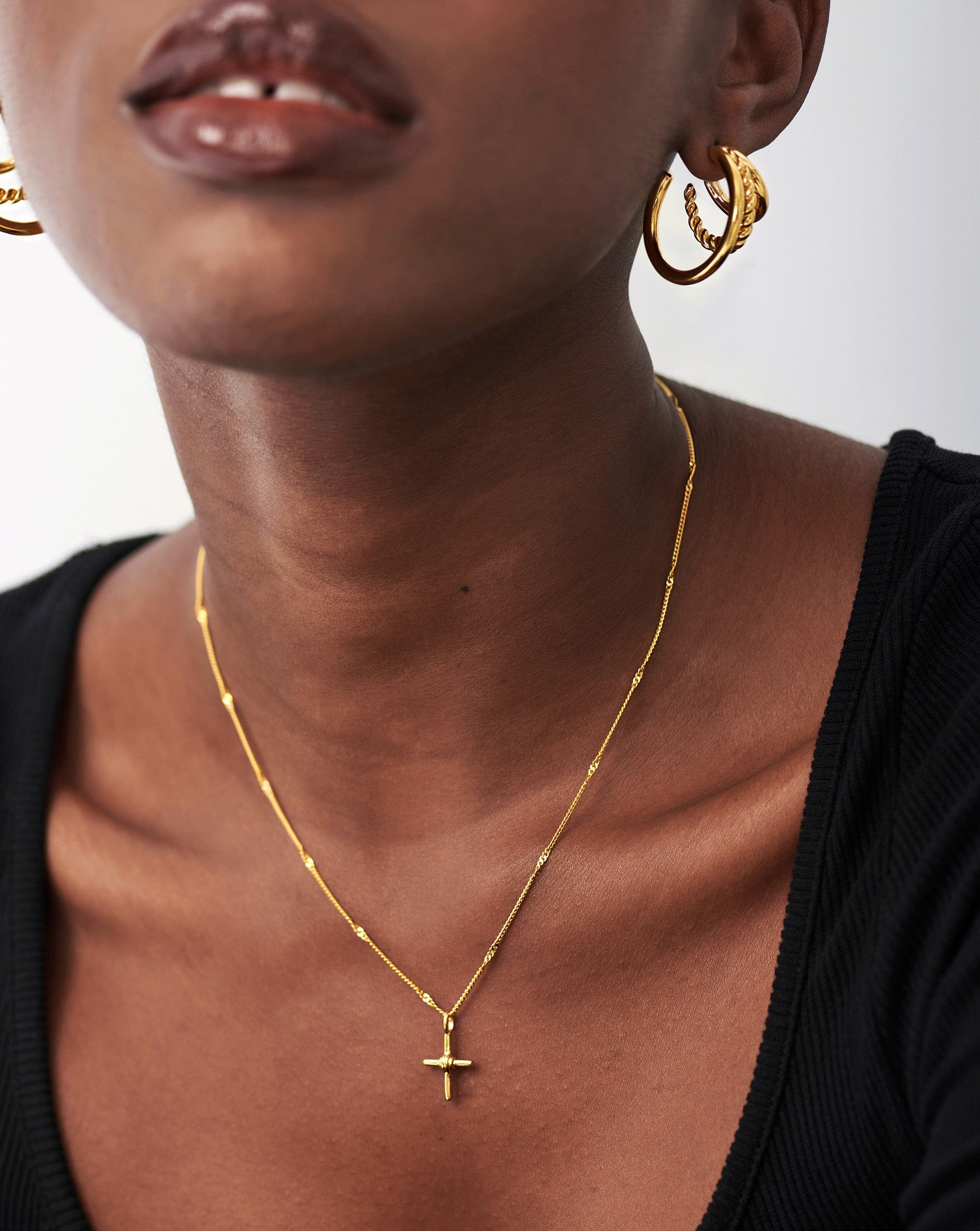 Lucy Williams Ridge Cross Necklace | 18ct Gold Plated Vermeil Necklaces Missoma 