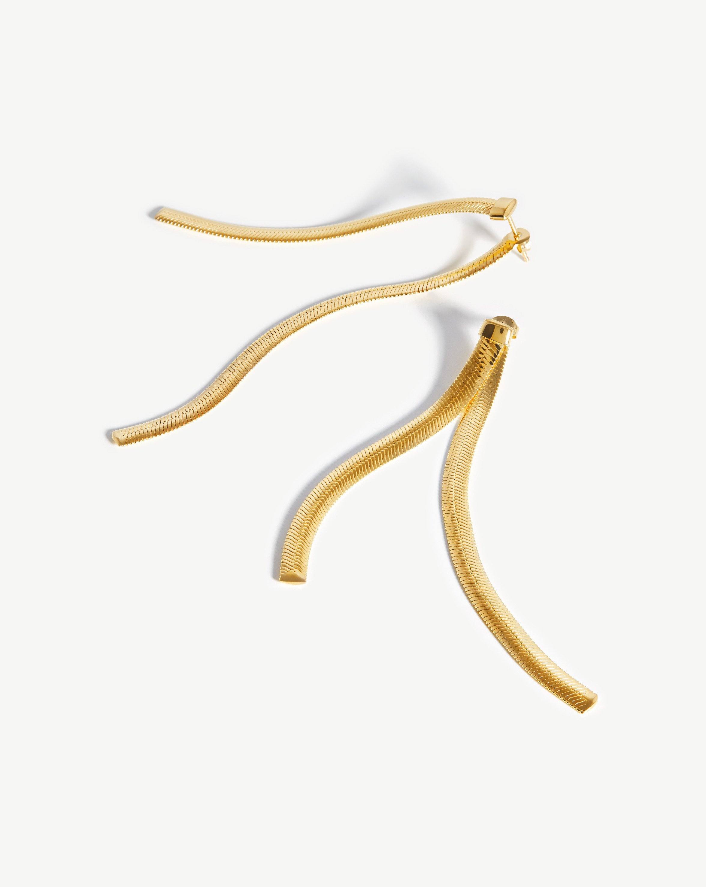 Lucy Williams Snake Chain Drop Earrings Earrings Missoma 18ct Gold Vermeil 