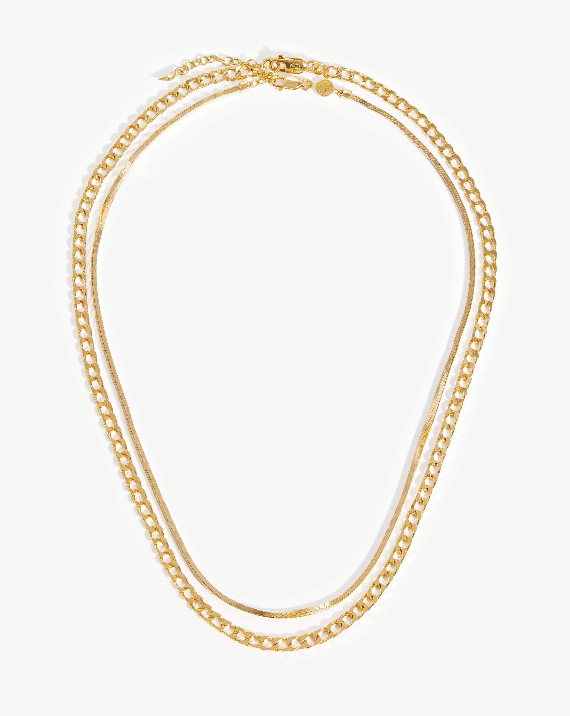 Lucy Williams Snake Chain Necklace Set | 18ct Gold Plated Vermeil Necklaces Missoma 