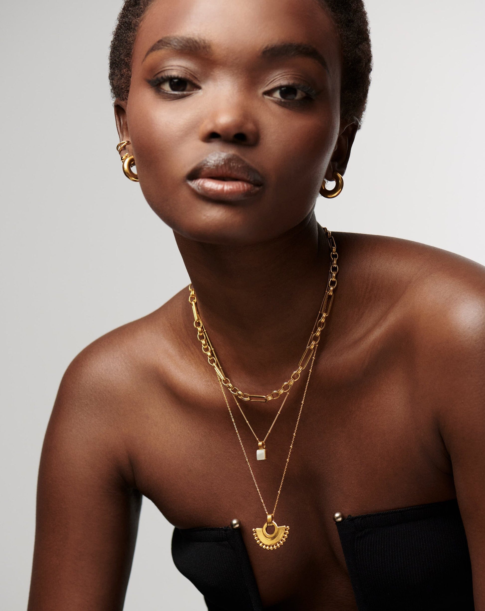 Lucy Williams Square Charm Necklace | 18ct Gold Plated Vermeil/Mother of Pearl Necklaces Missoma 