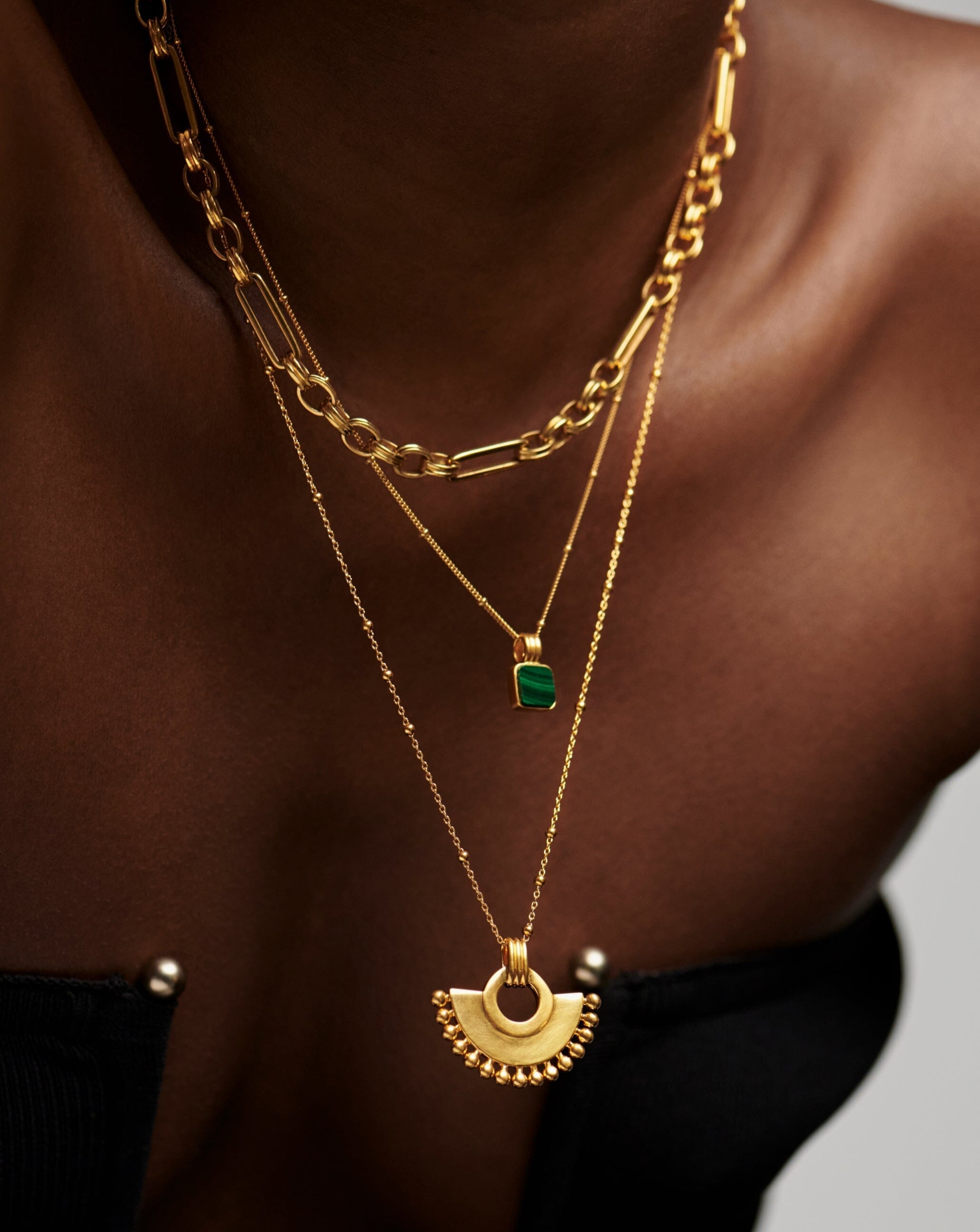 Unforgettable Gifts for Mom - Handpicked 14ct Gold Jewelry at Missoma UK 2 Lucy Williams Square Malachite Necklace | 18ct Gold Plated Vermeil/Malachite Necklaces Missoma