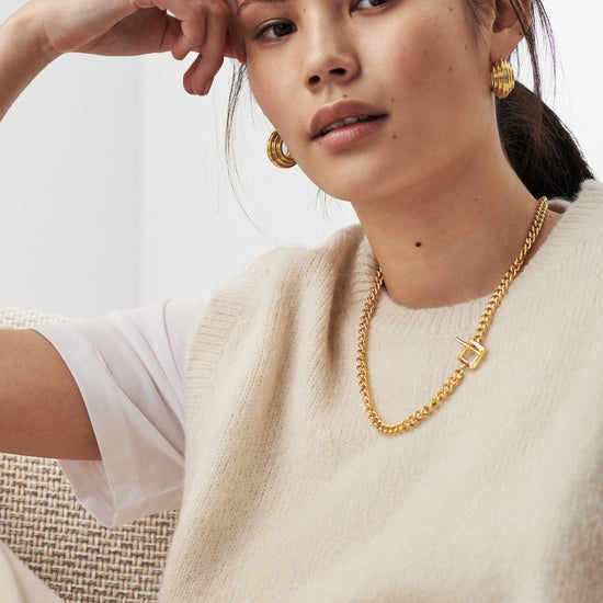 Lucy Williams T-Bar Chain Necklace | 18ct Gold Plated Necklaces Missoma 