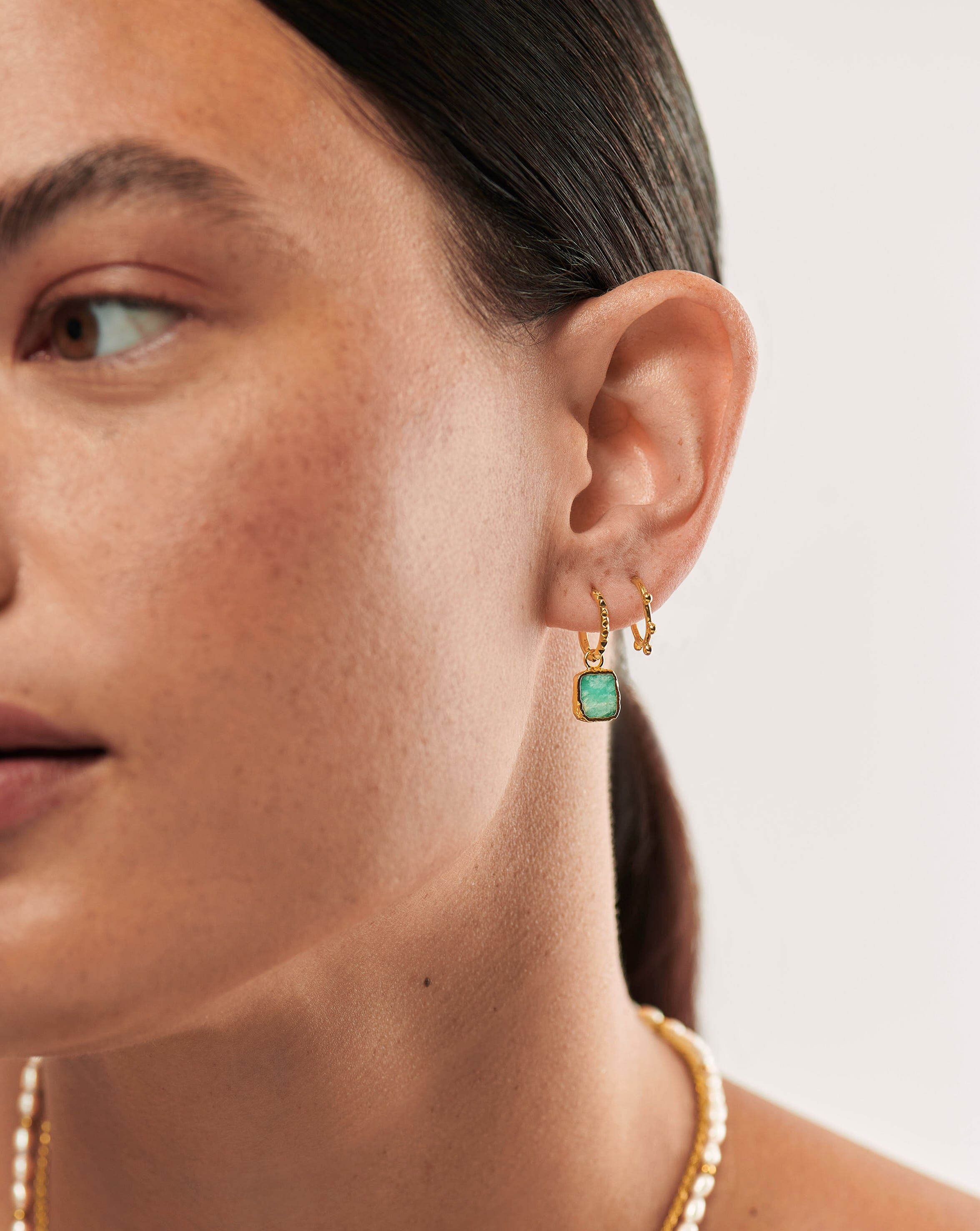 Lucy Williams Tiny Orb Hinged Hoop Earrings | 18ct Gold Plated Vermeil Earrings Missoma 