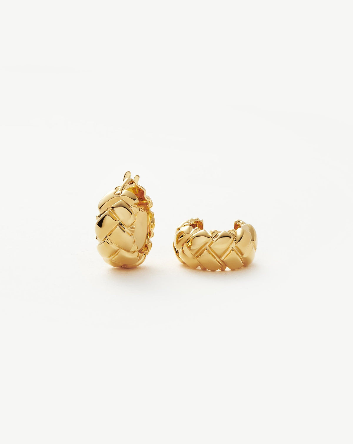 Lucy Williams Waffle Mini Hoop Earrings 18ct Plated
