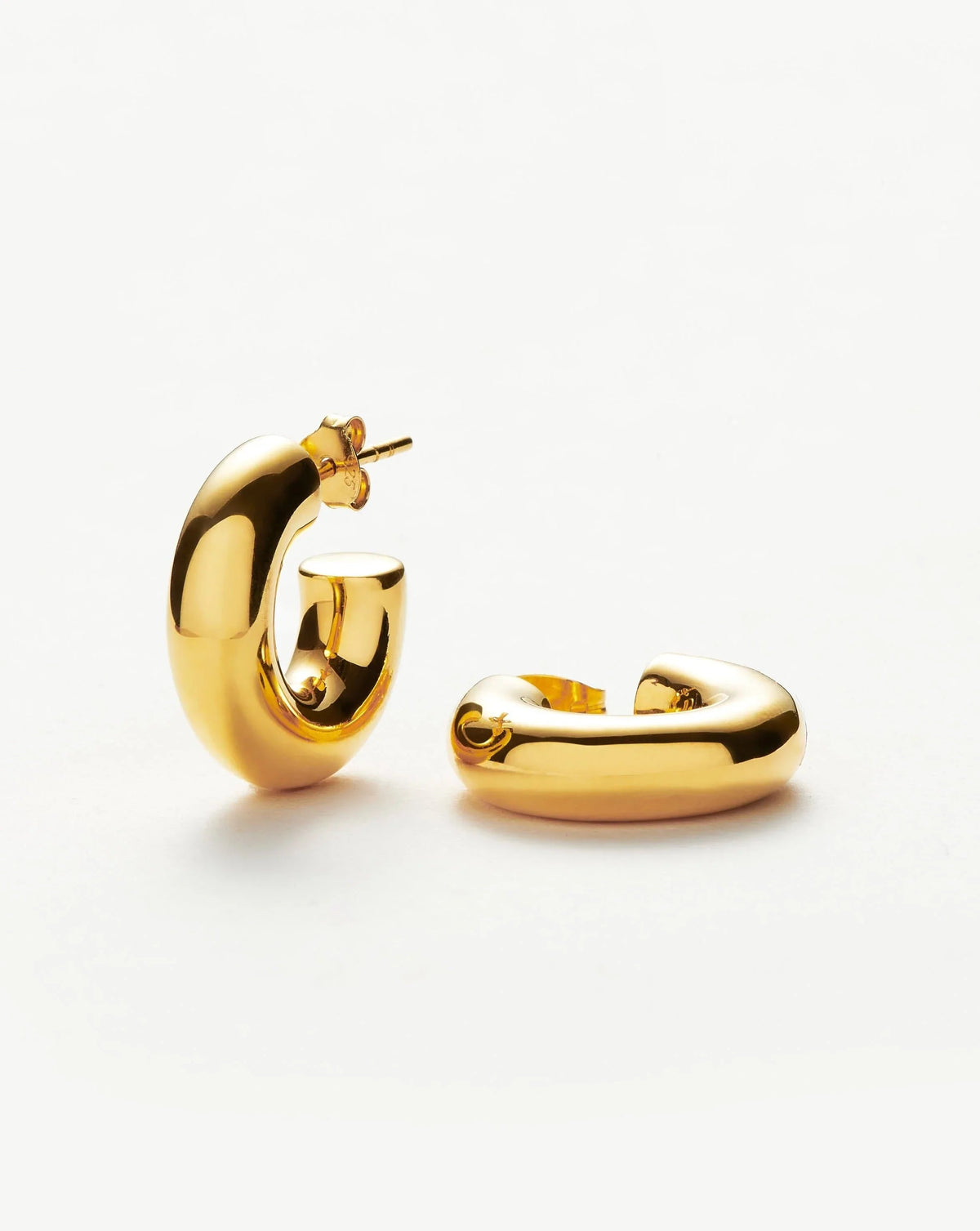 Chubby Tunnel Small Hoop Earrings 18ct Plated