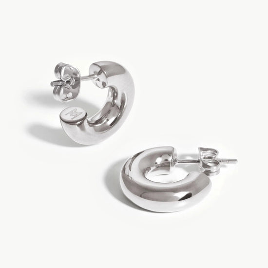 Medium Chubby Hoop Earrings | Silver Plated Earrings Missoma 