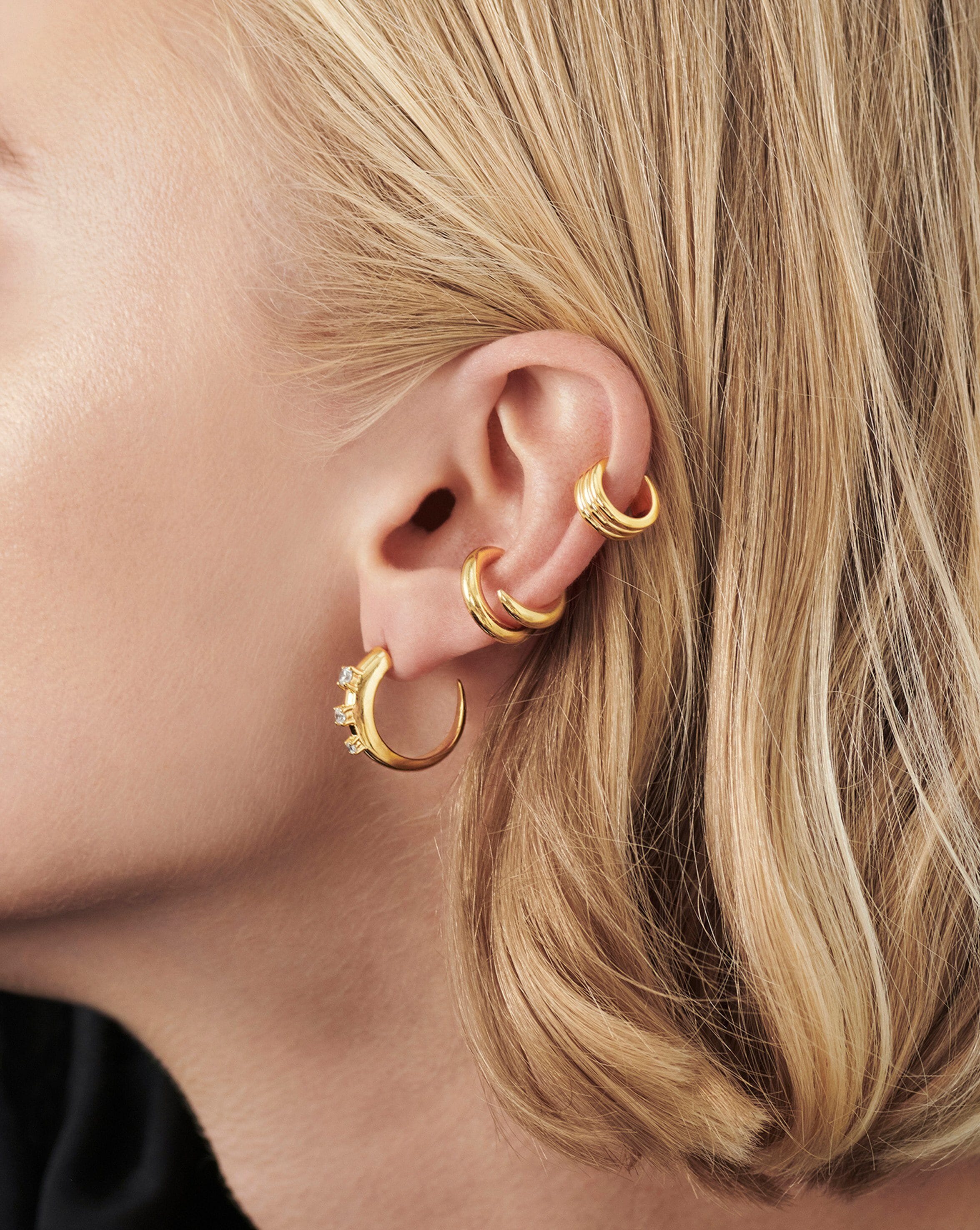 Medium Claw Studded Hoop Earrings Earrings Missoma 