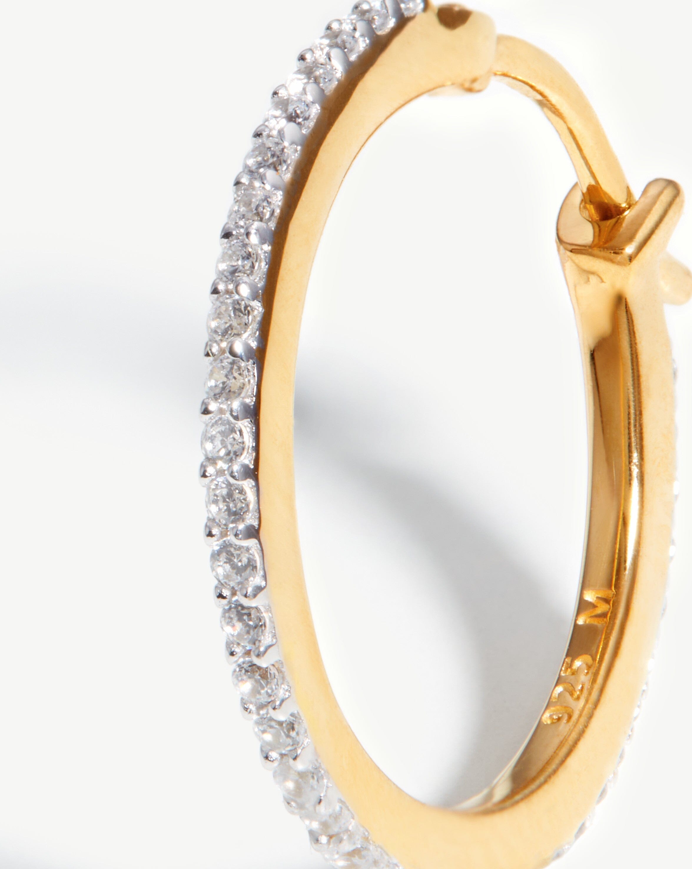 Medium Pave Hinged Hoop Earrings Earrings Missoma 
