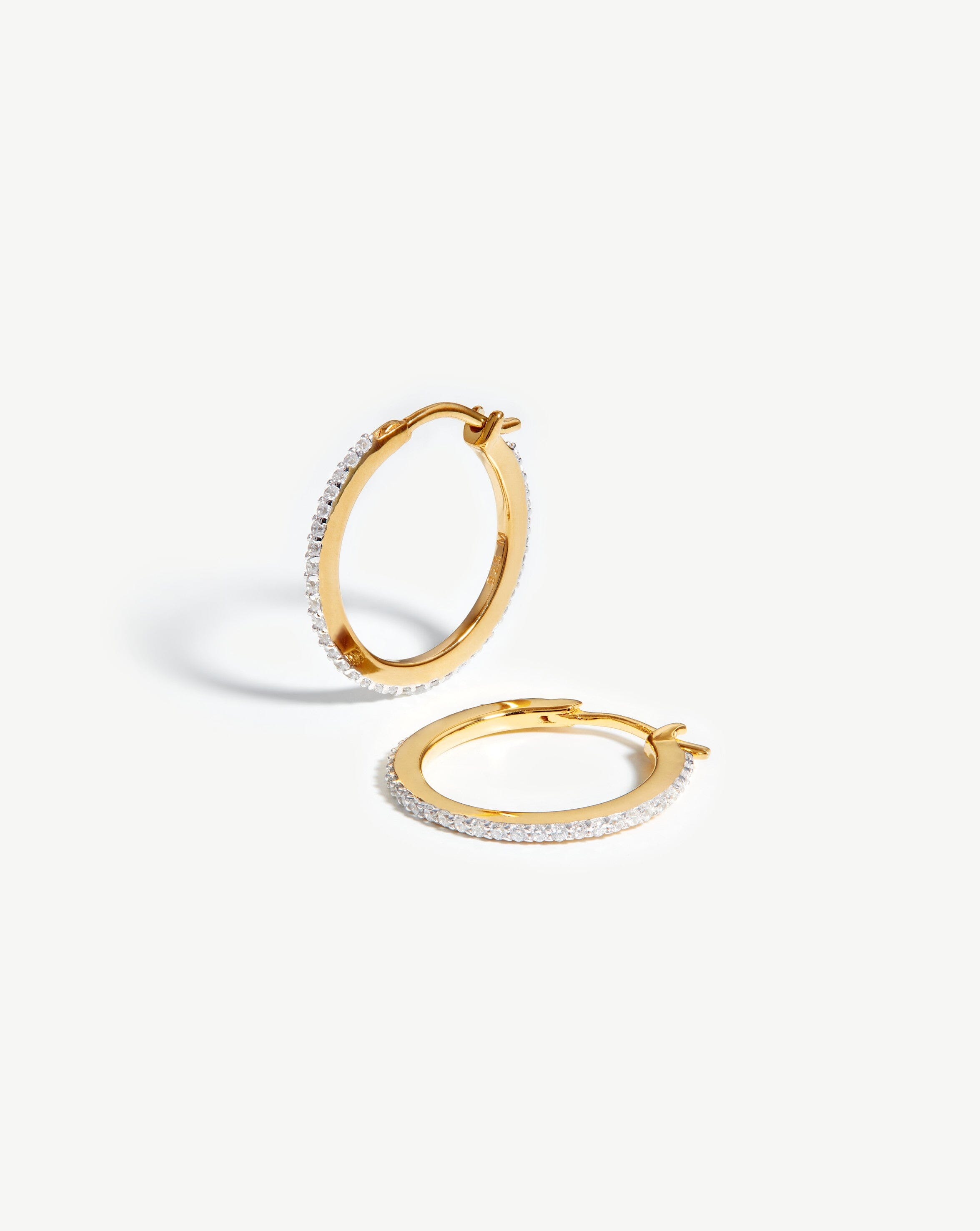 Medium Pave Hinged Hoop Earrings Earrings Missoma 