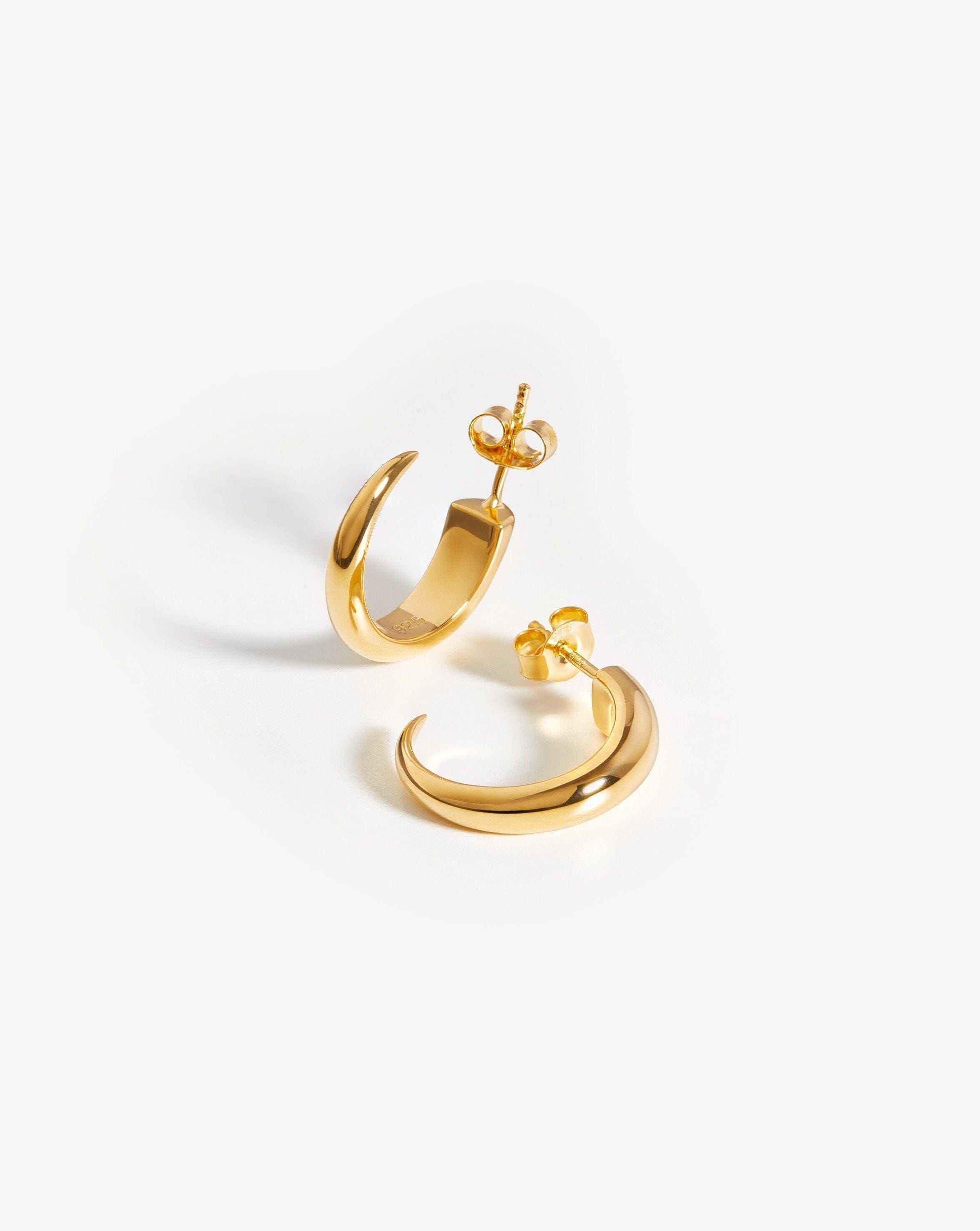 Medium Plain Claw Hoop Earrings | 18ct Gold Plated Vermeil Earrings Missoma 