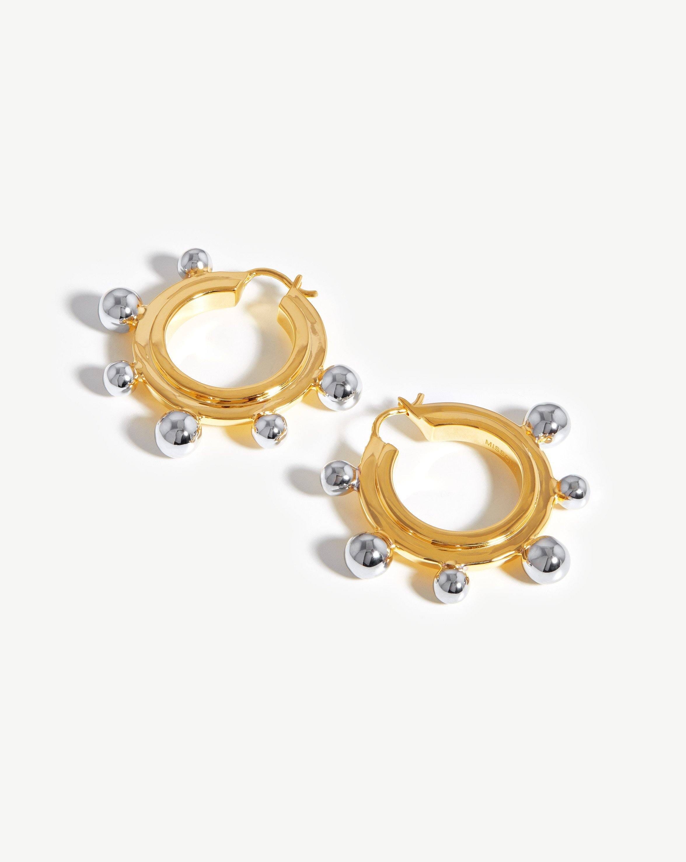 Medium Sphere Hoop Earrings | 18ct Gold Plated/Silver Plated Earrings Missoma 
