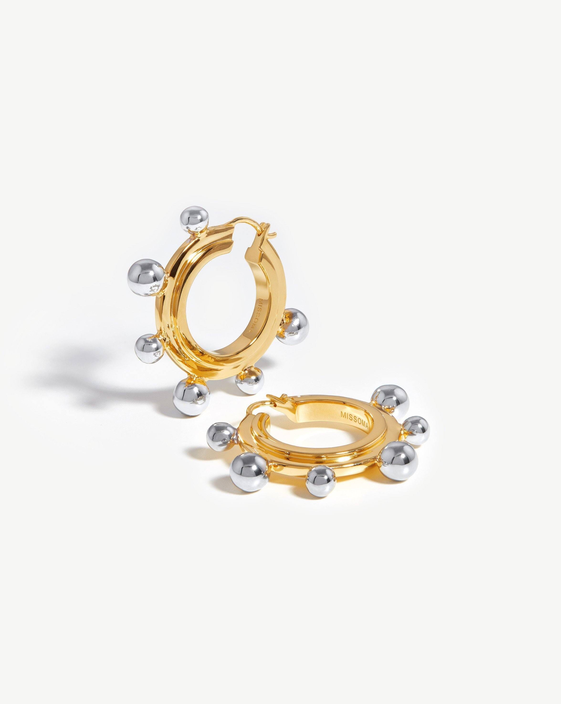 Medium Sphere Hoop Earrings | 18ct Gold Plated/Silver Plated Earrings Missoma 