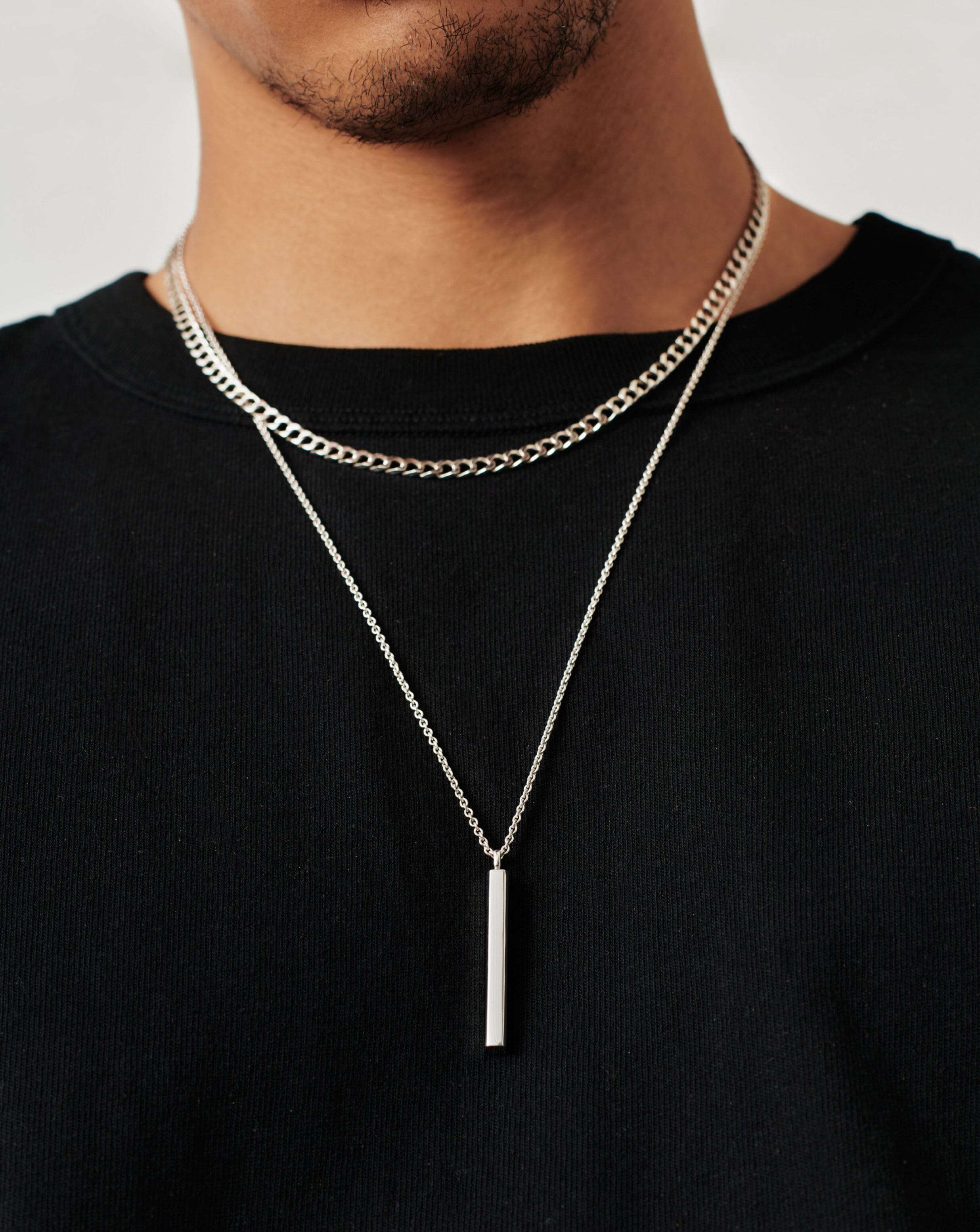 Men s Engravable Tag Pendant Necklace Sterling Silver Necklaces