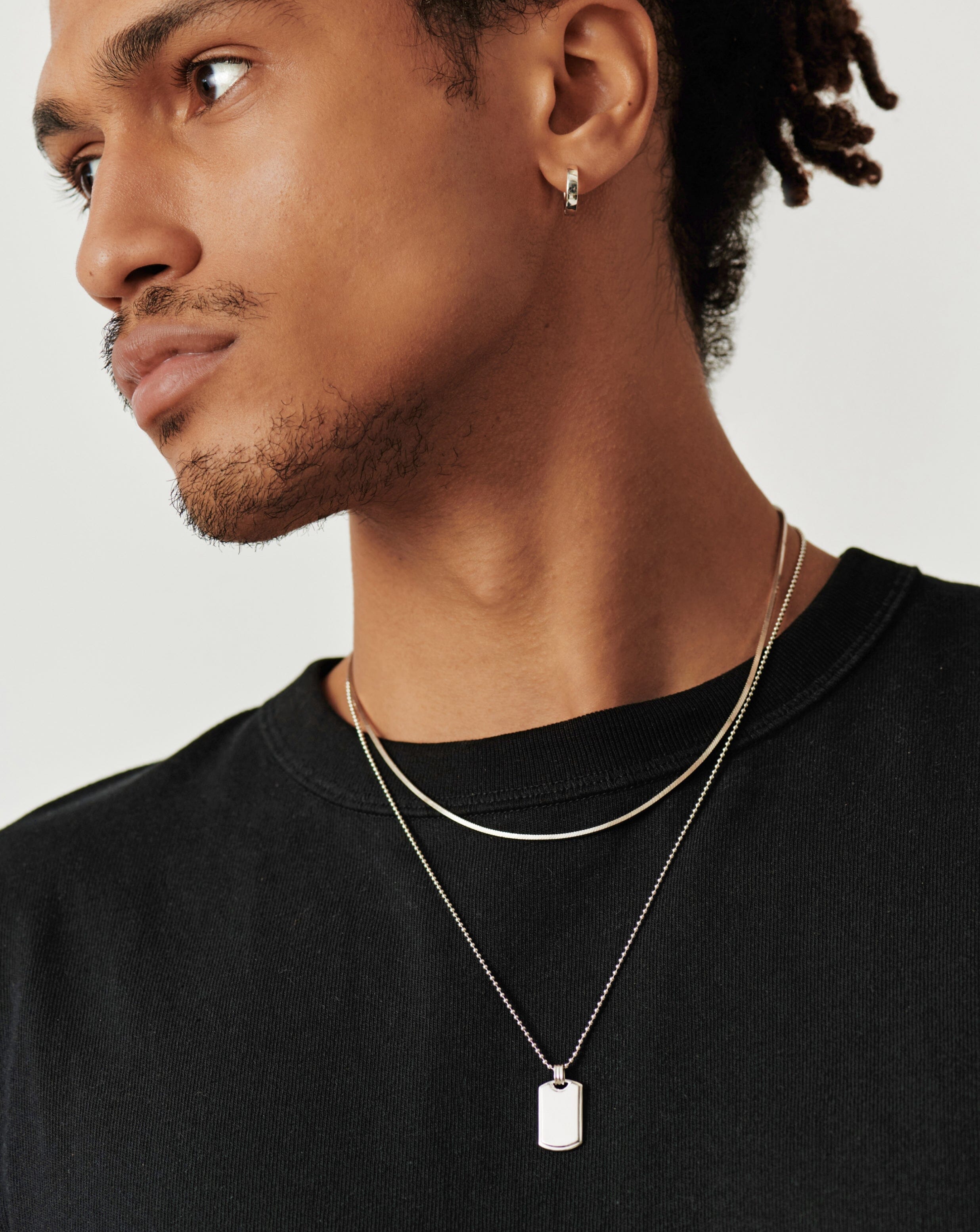 Men s Engravable Tag Pendant Necklace Sterling Silver Necklaces