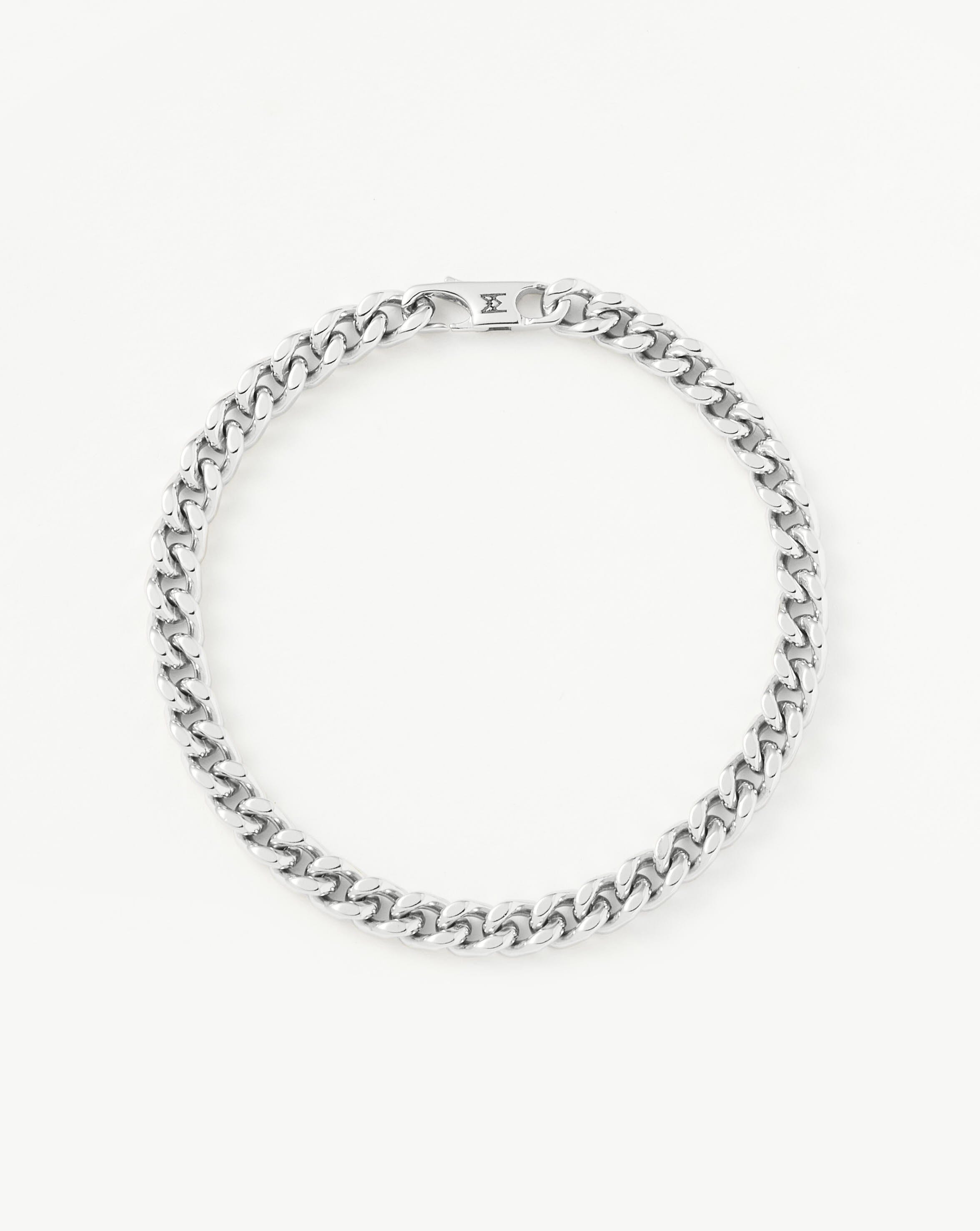 Men's Flat Curb Chain Bracelet | Silver Plated Bracelets Missoma 