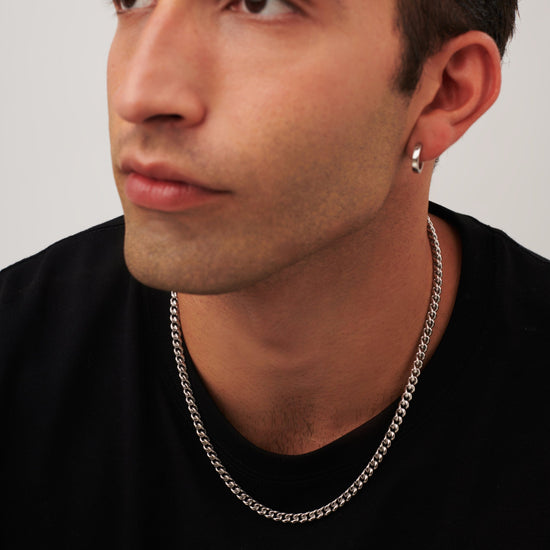 Men's Flat Curb Chain Necklace | Silver Plated Necklaces Missoma 