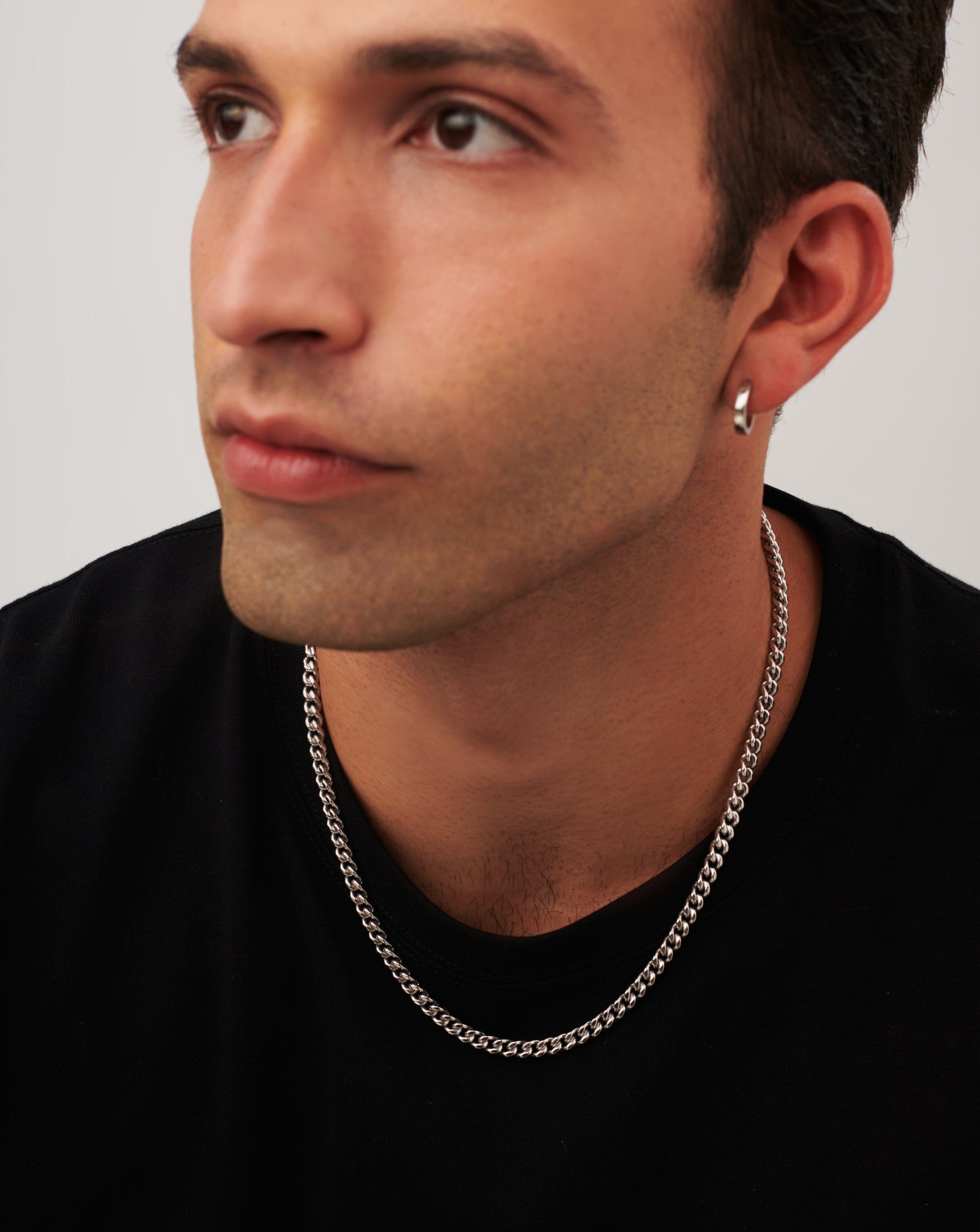Men's Flat Curb Chain Necklace | Silver Plated Necklaces Missoma 