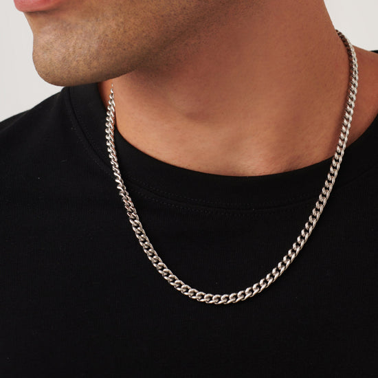 Men's Flat Curb Chain Necklace | Silver Plated Necklaces Missoma 