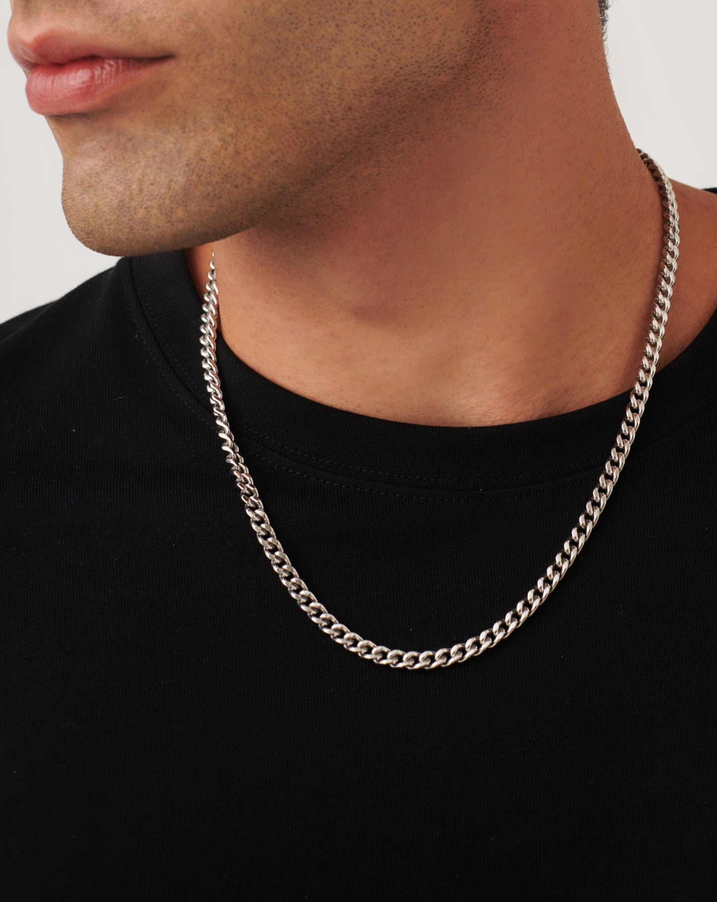 Men's Flat Curb Chain Necklace | Silver Plated Necklaces Missoma 