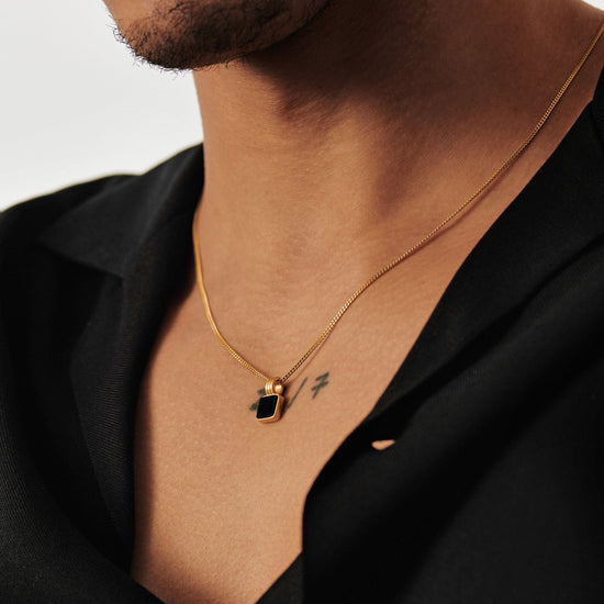 Mens Lucy Williams Square Black Onyx Pendant Necklace Necklaces Missoma 