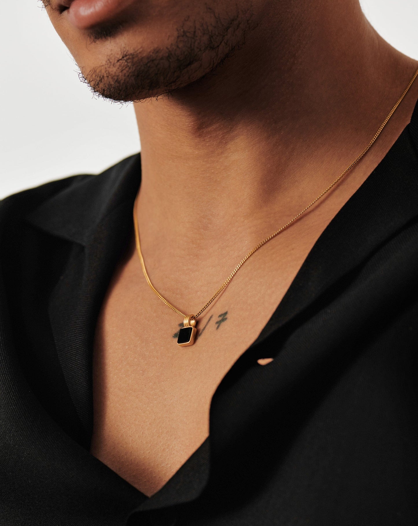 Mens Lucy Williams Square Black Onyx Pendant Necklace Necklaces Missoma 
