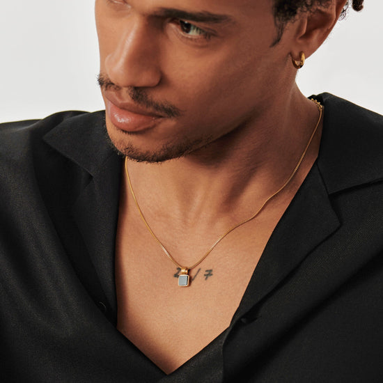 Mens Lucy Williams Square Black Onyx Pendant Necklace Necklaces Missoma 
