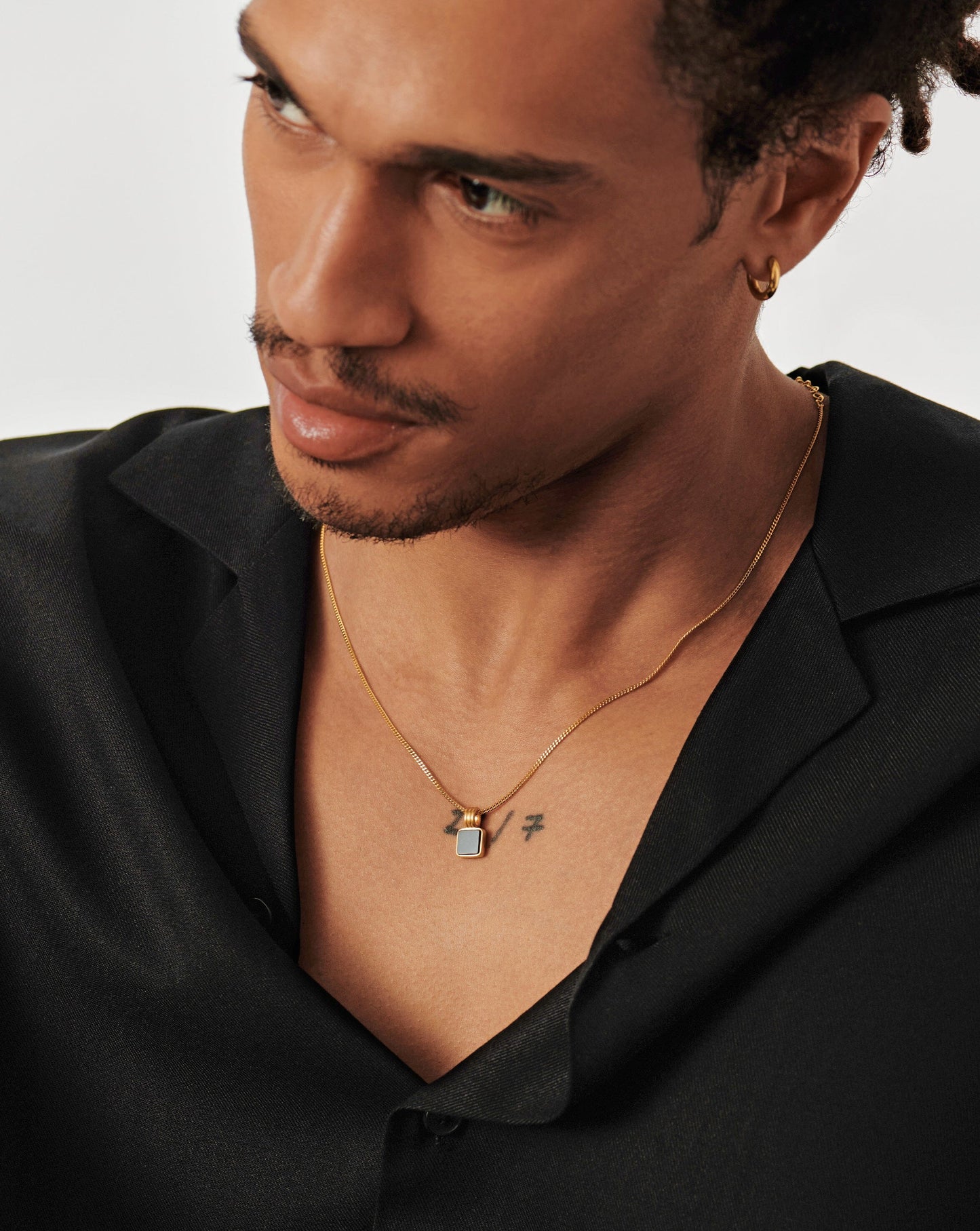 Mens Lucy Williams Square Black Onyx Pendant Necklace Necklaces Missoma 